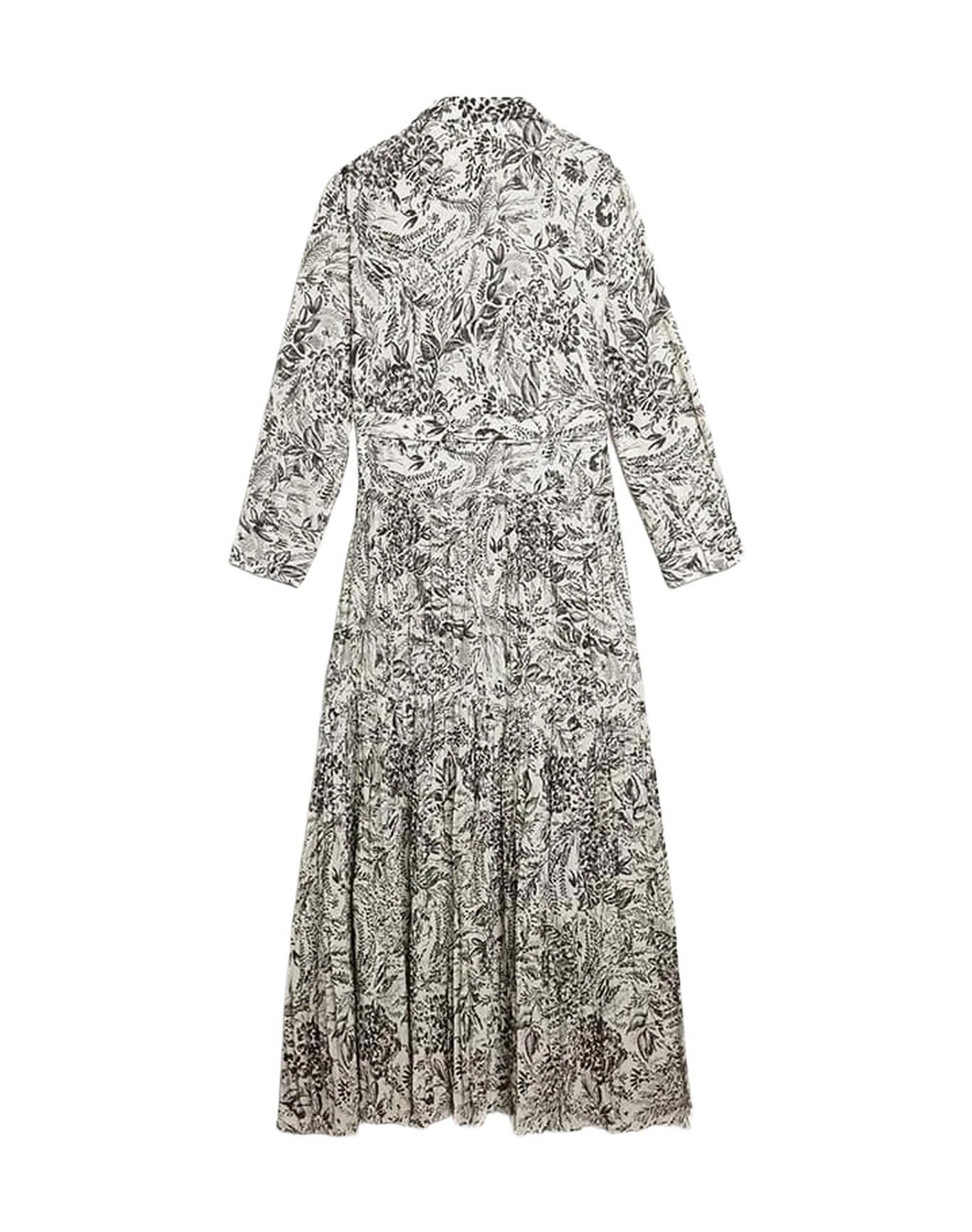 Women | White Dress with Black Toile De Jouy Print | Bone White x Black - Image 5