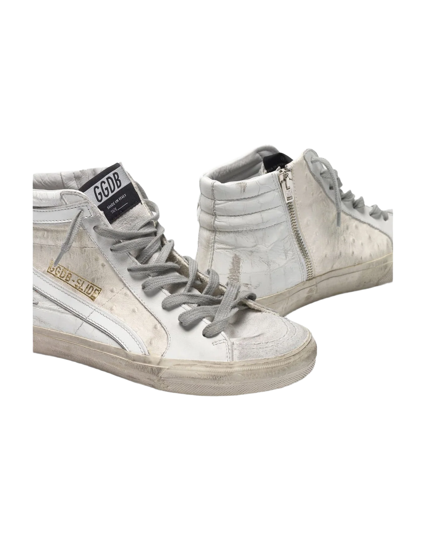 Women | White Patchwork Shades Slide Sneakers