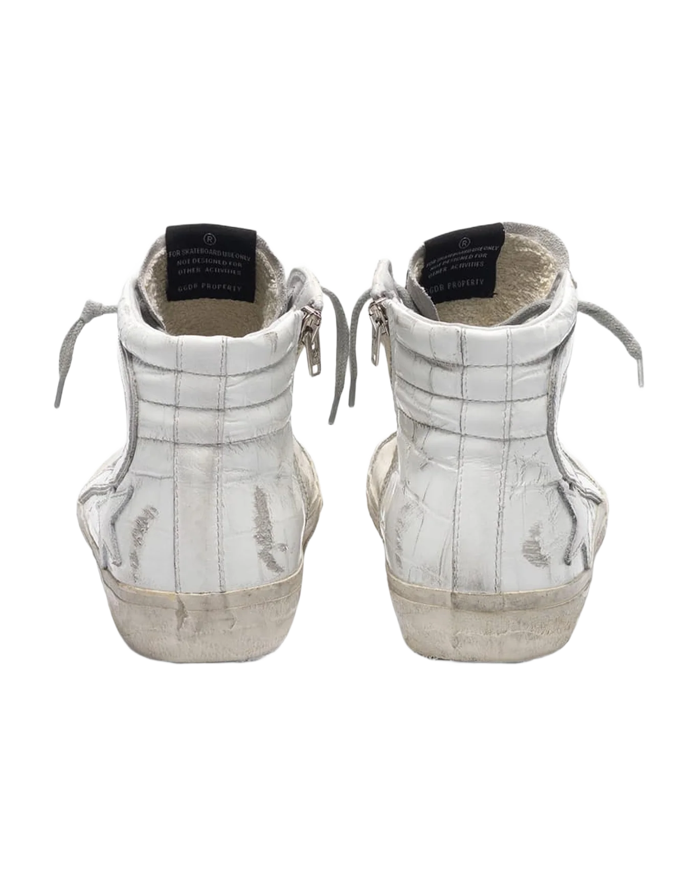 Women | White Patchwork Shades Slide Sneakers - Image 8
