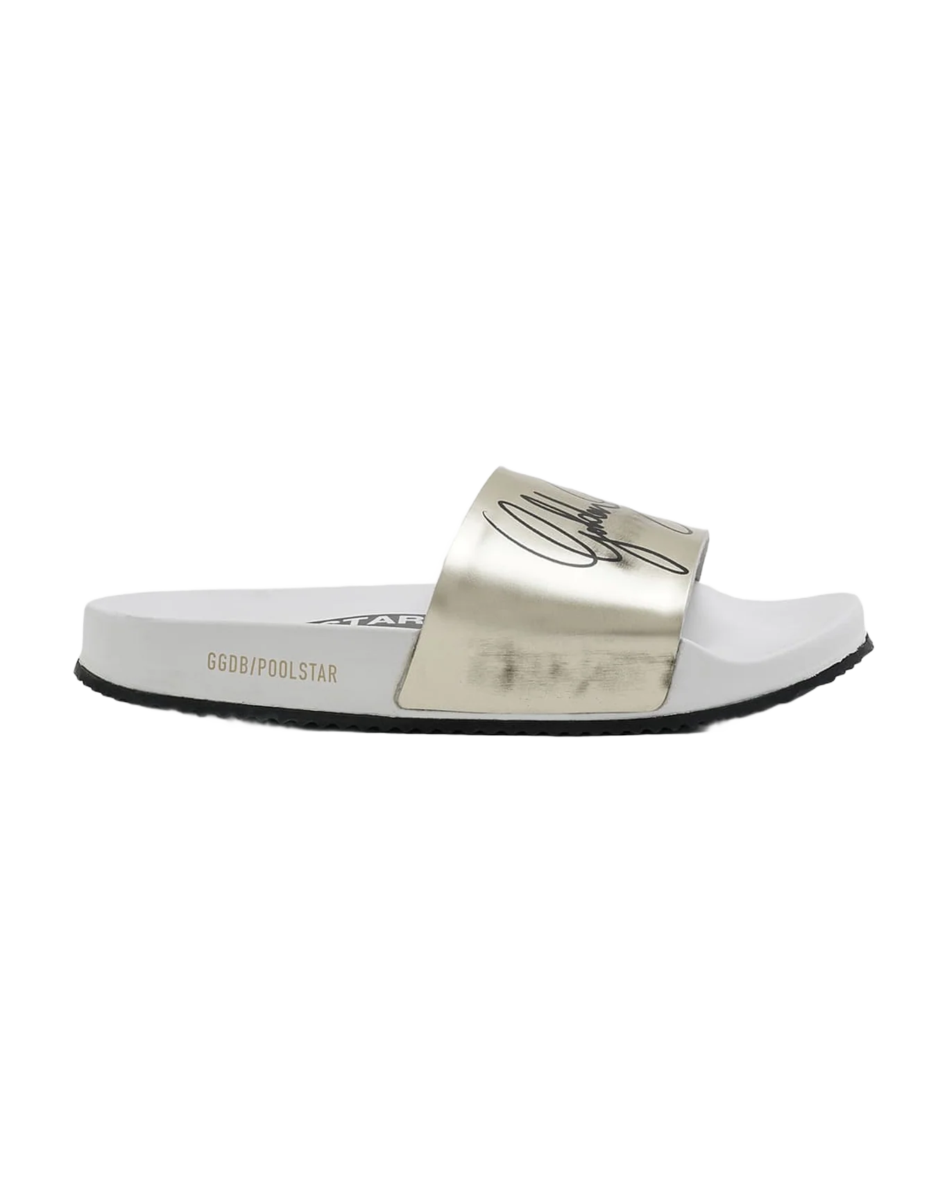 Women | White Poolstars with Gold Strap - Image 3