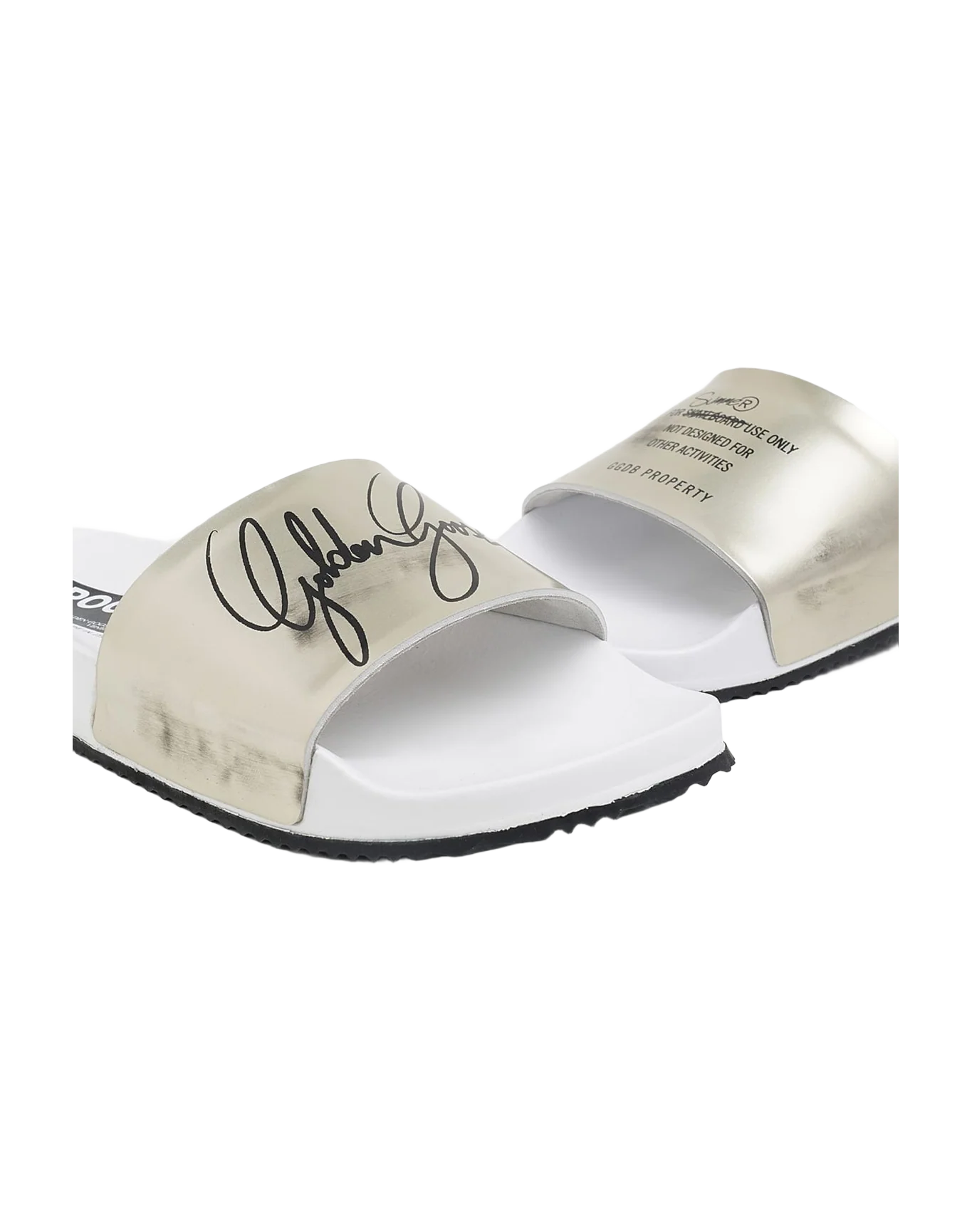 Women | White Poolstars with Gold Strap - Image 5