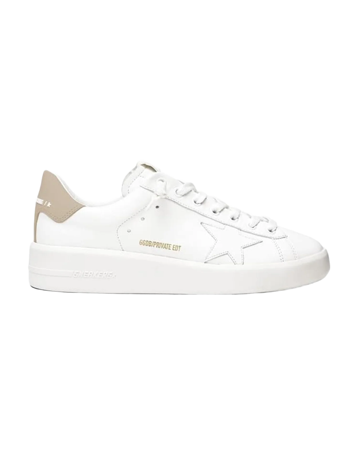 Women | White Private Edition Sneakers | Butter x Light Brown