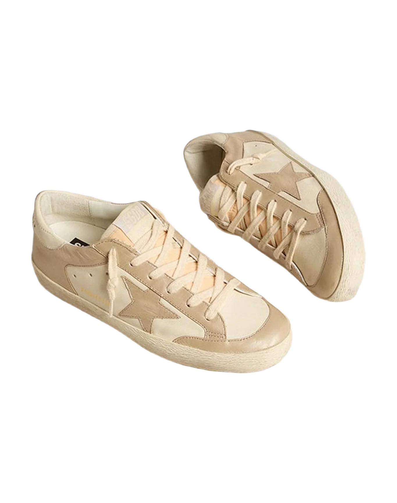 Women | White Super-Star with Sand Coloured Star | White x Sand