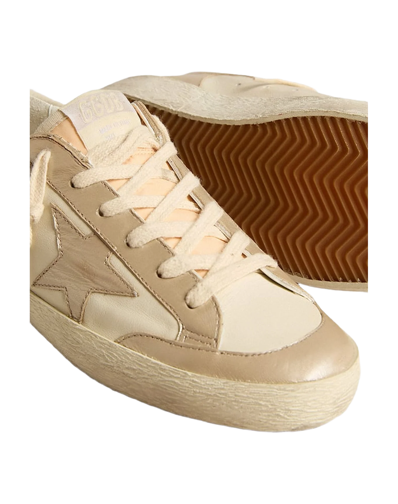 Women | White Super-Star with Sand Coloured Star | White x Sand - Image 6