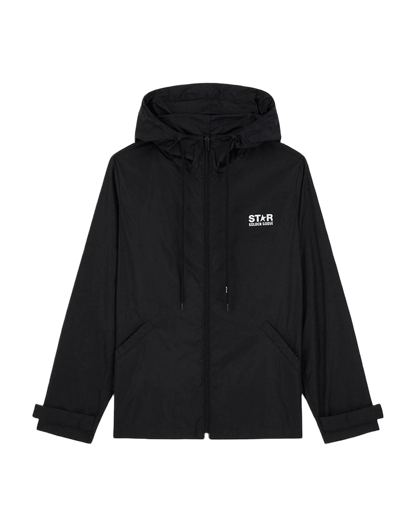 Women | Windcheater with Contrasting White Logo & Star | Black x White - Image 3