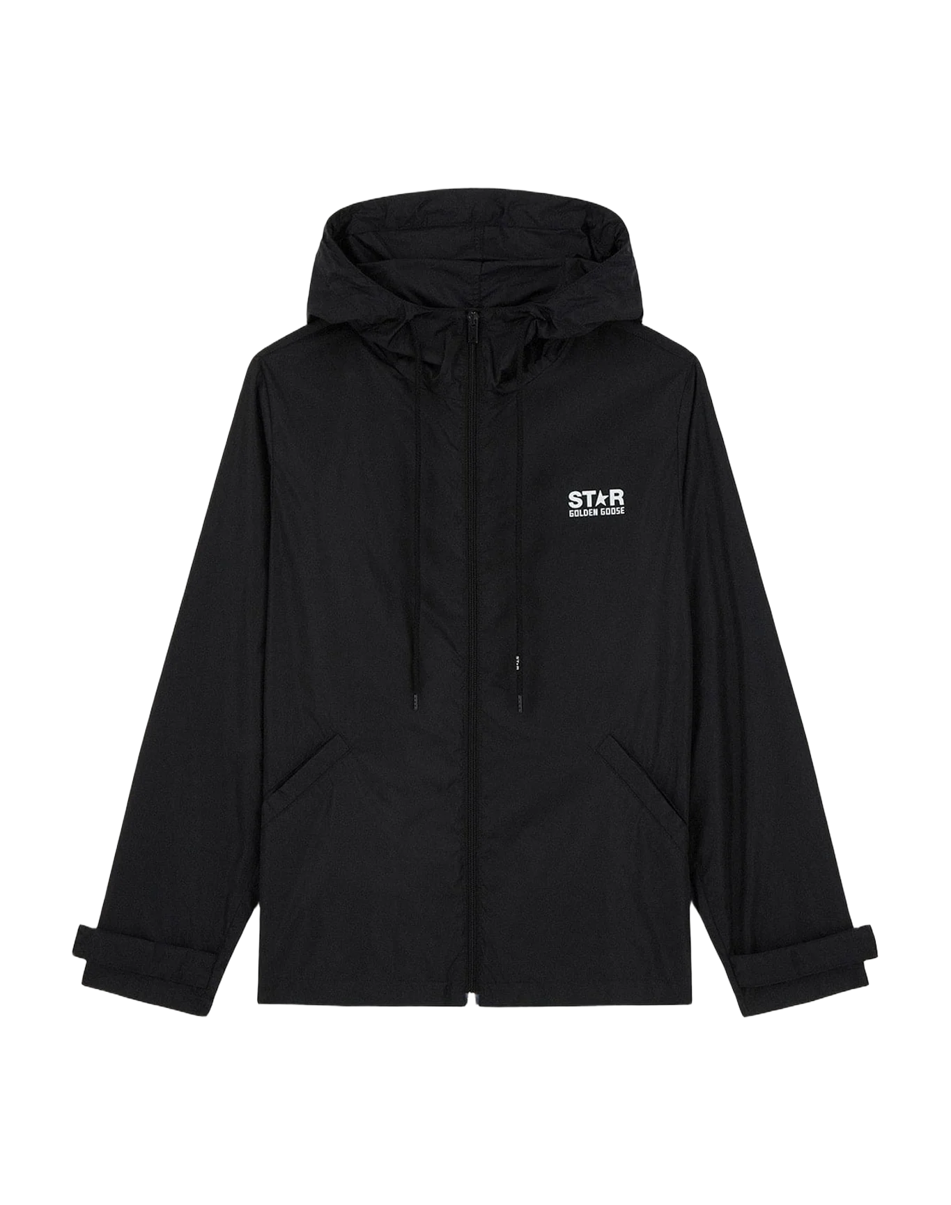 Women | Windcheater with Contrasting White Logo & Star | Black x White - Image 4