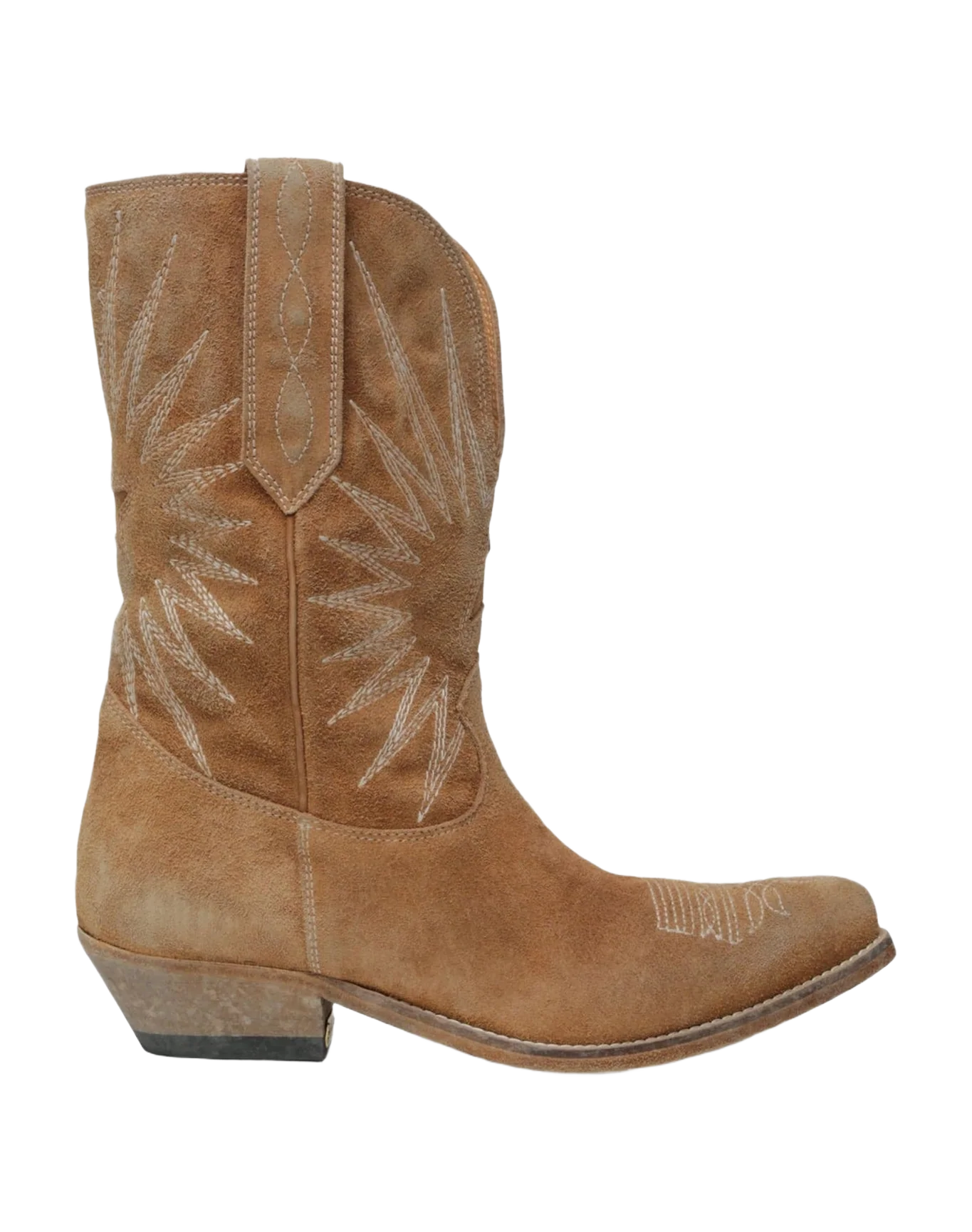 Women | Wood Brown Suede Low Boots with Stars | Wood Brown