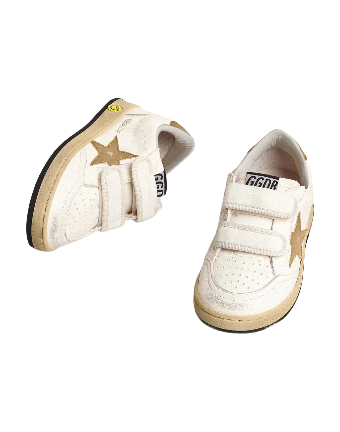 Unisex | Ball Star Young with Metallic Leather Star & Heel Tab | White x Gold (V2) - Image 3