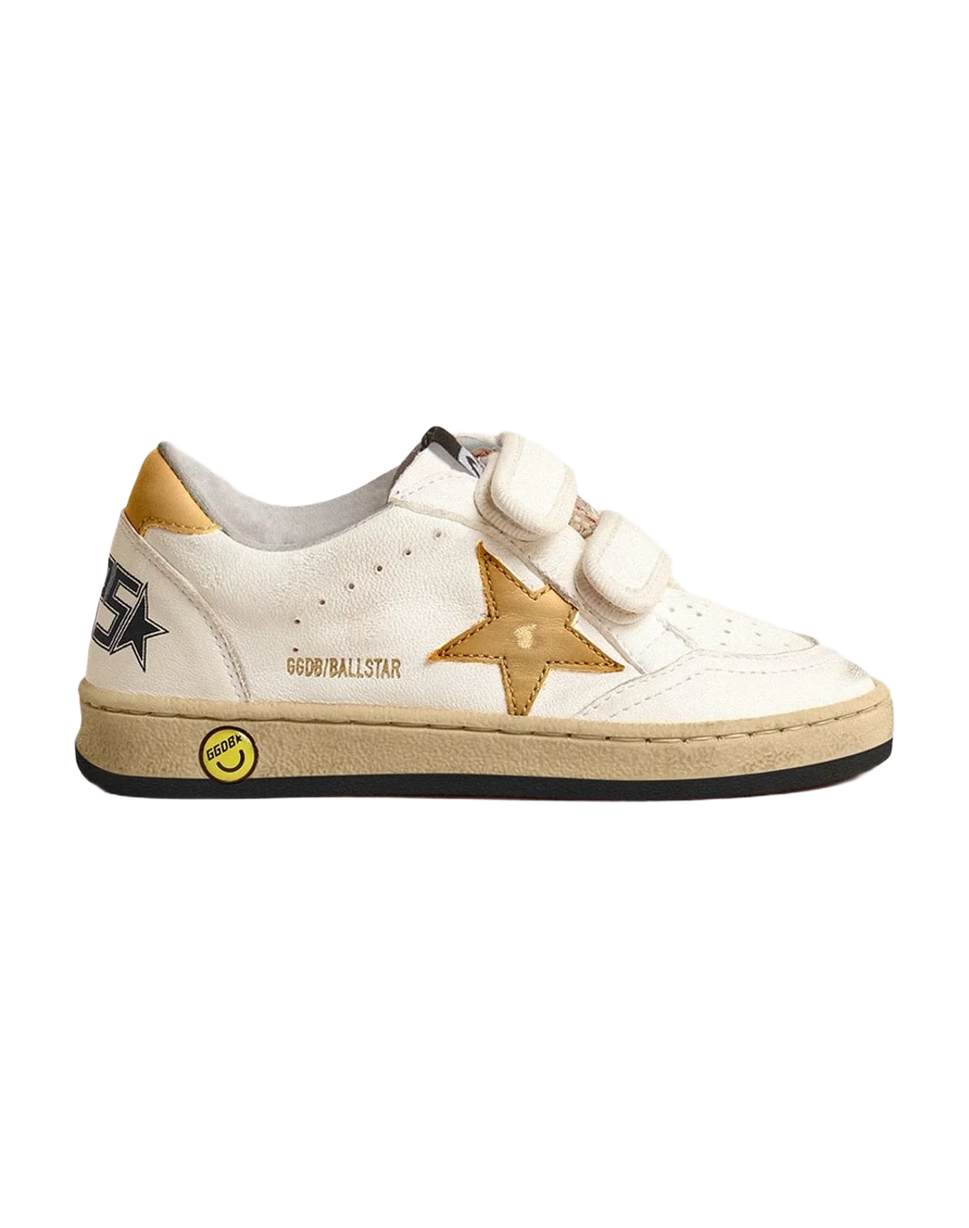 Unisex | Ball Star Young with Metallic Leather Star & Heel Tab | White x Gold (V2) - Image 9