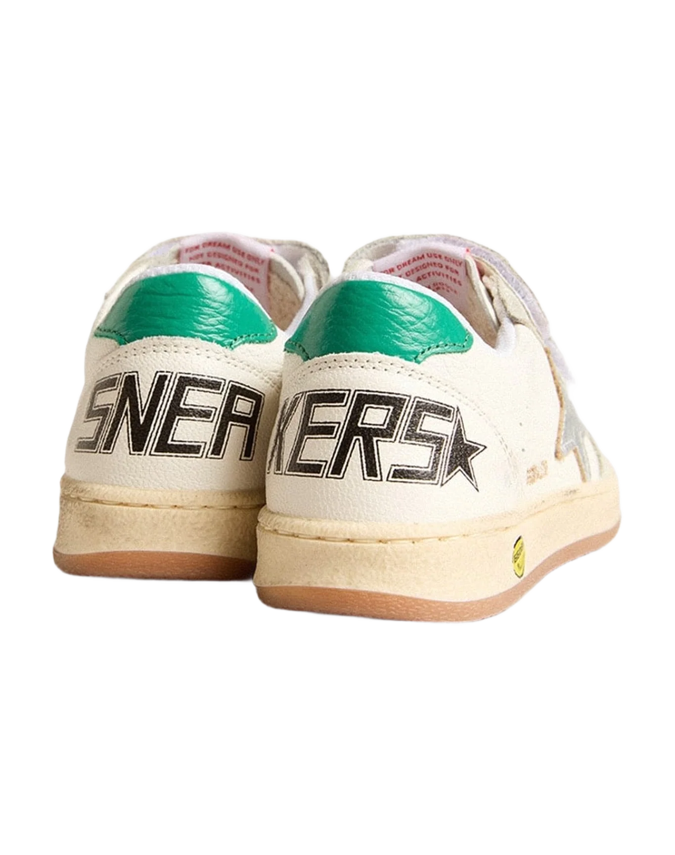 Boy | Junior Ball Star with Star & Suede Heel Tab | White x Ice x Silver x Green (V1)