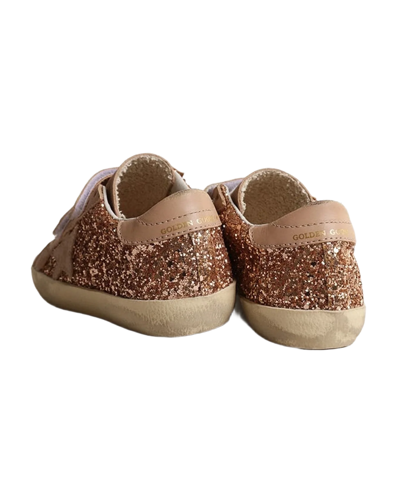 Girl | Old School Junior Pink Glitter with Pink Suede Star | Peach x Beige (V1) - Image 3