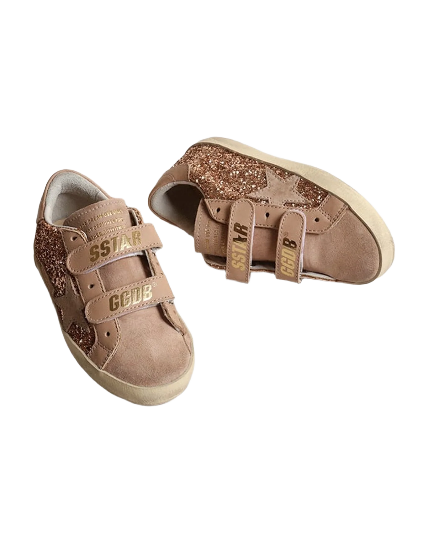 Girl | Old School Junior Pink Glitter with Pink Suede Star | Peach x Beige (V1) - Image 4