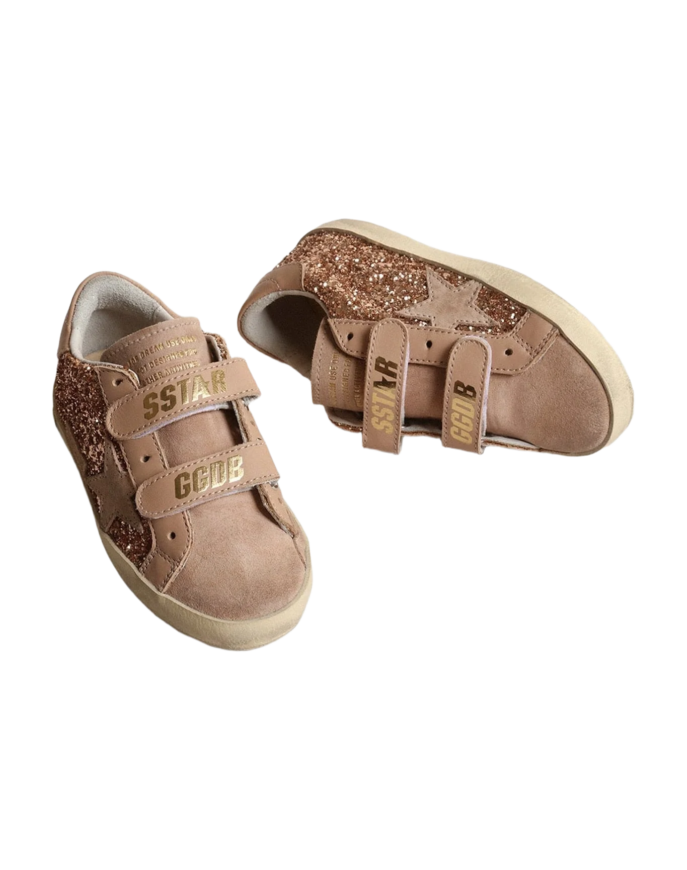 Girl | Old School Junior Pink Glitter with Pink Suede Star | Peach x Beige (V1) - Image 5