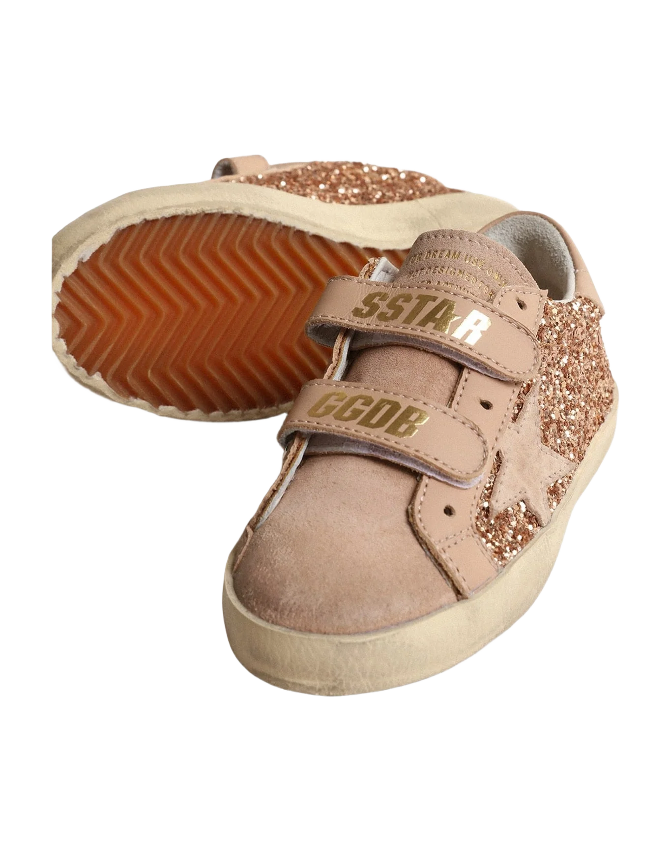 Girl | Old School Junior Pink Glitter with Pink Suede Star | Peach x Beige (V1) - Image 6