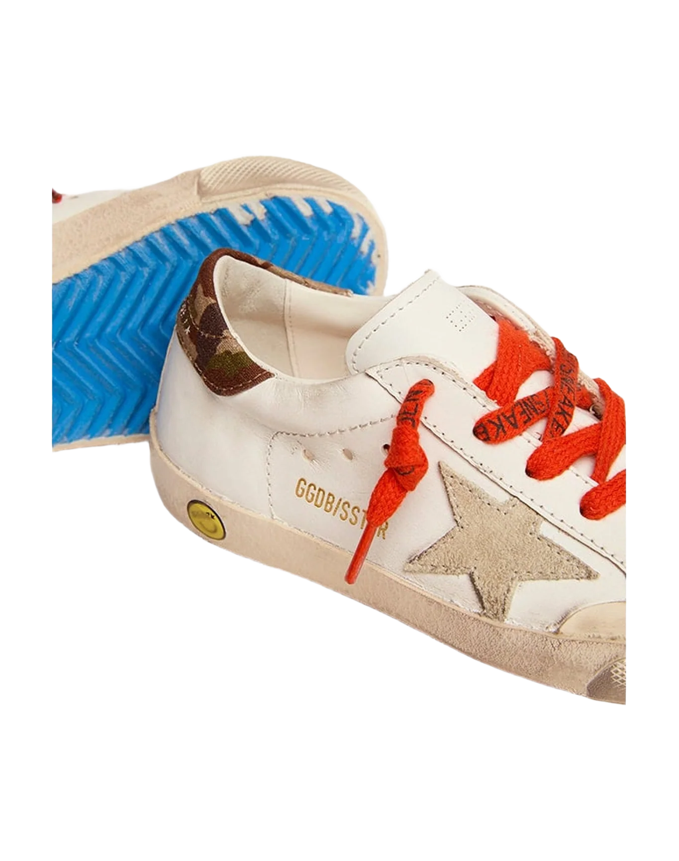 Boy | Super-Star with Leather Star Heel & Red Laces | White x Ice x Green Camouflage (V1) - Image 2
