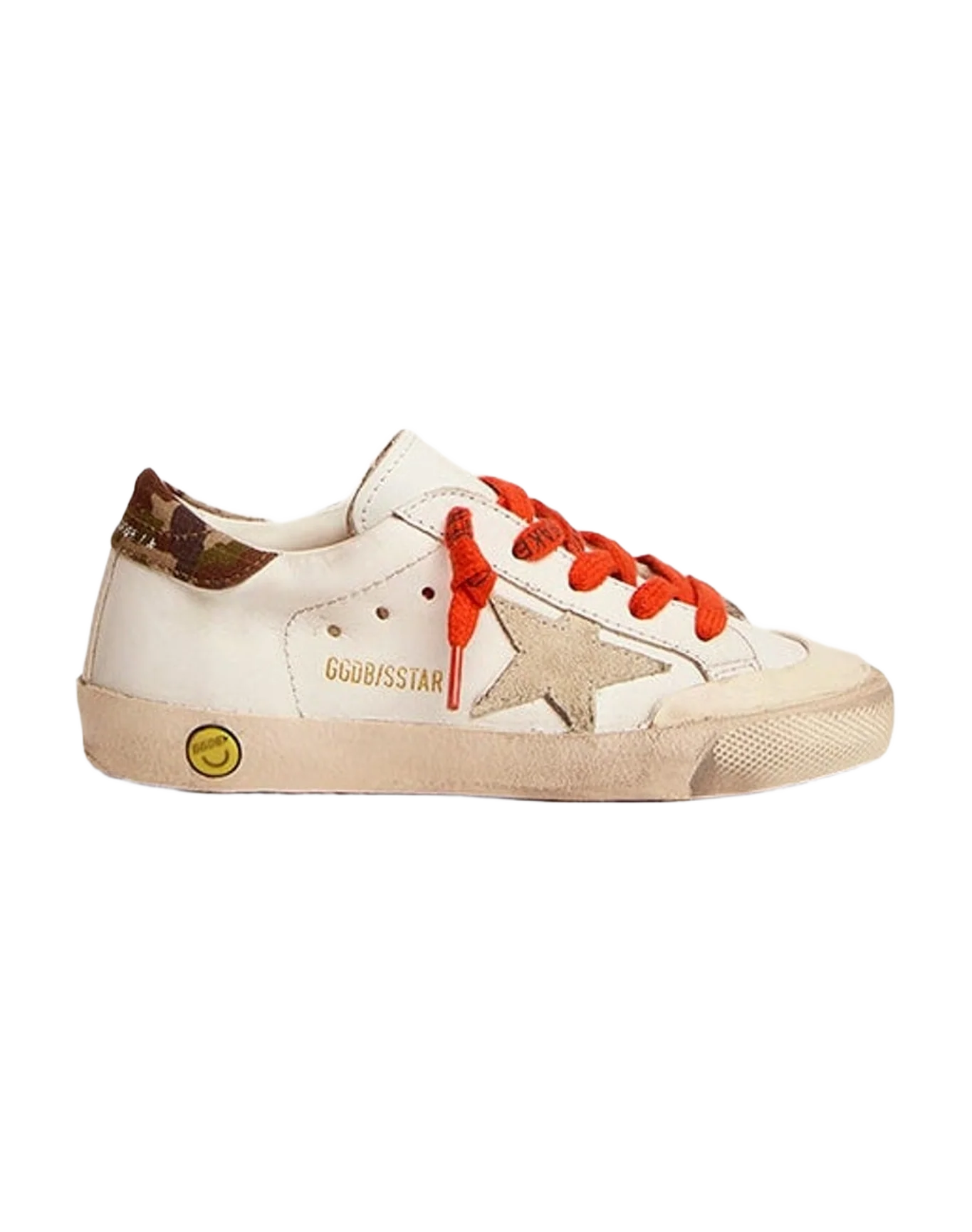 Boy | Super-Star with Leather Star Heel & Red Laces | White x Ice x Green Camouflage (V2) - Image 4