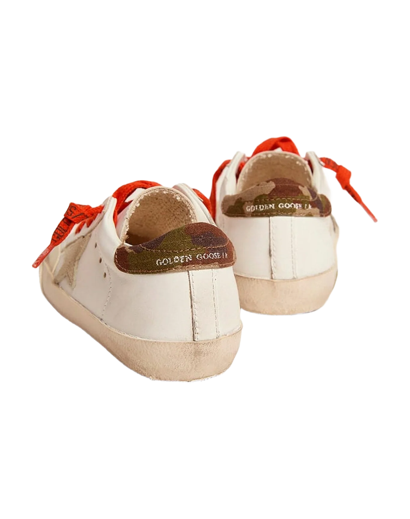 Boy | Super-Star with Leather Star Heel & Red Laces | White x Ice x Green Camouflage (V2) - Image 8