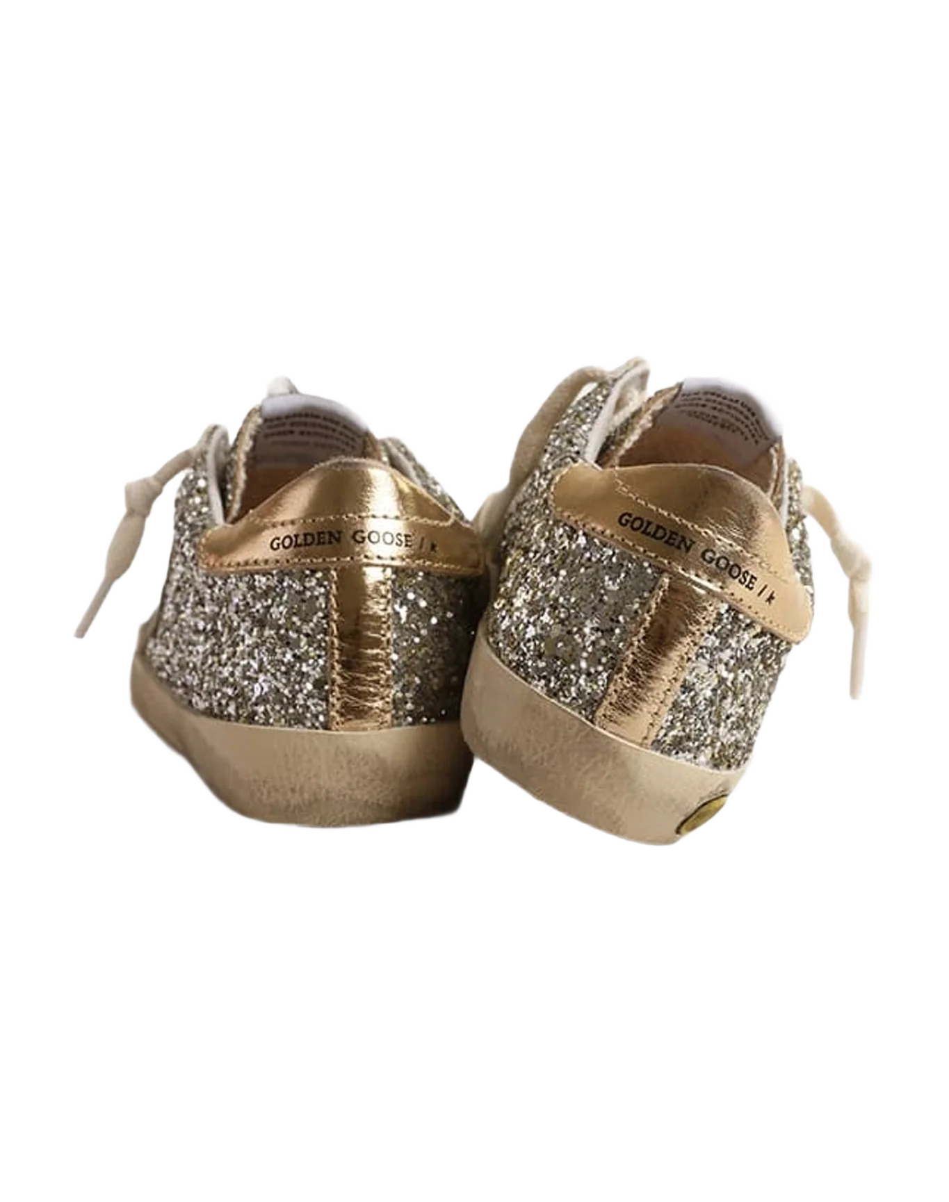 Girl | Super-Star Young Glitter with A Suede Star & Heel Tab | Platinum x Ivory x Gold (V2) - Image 7
