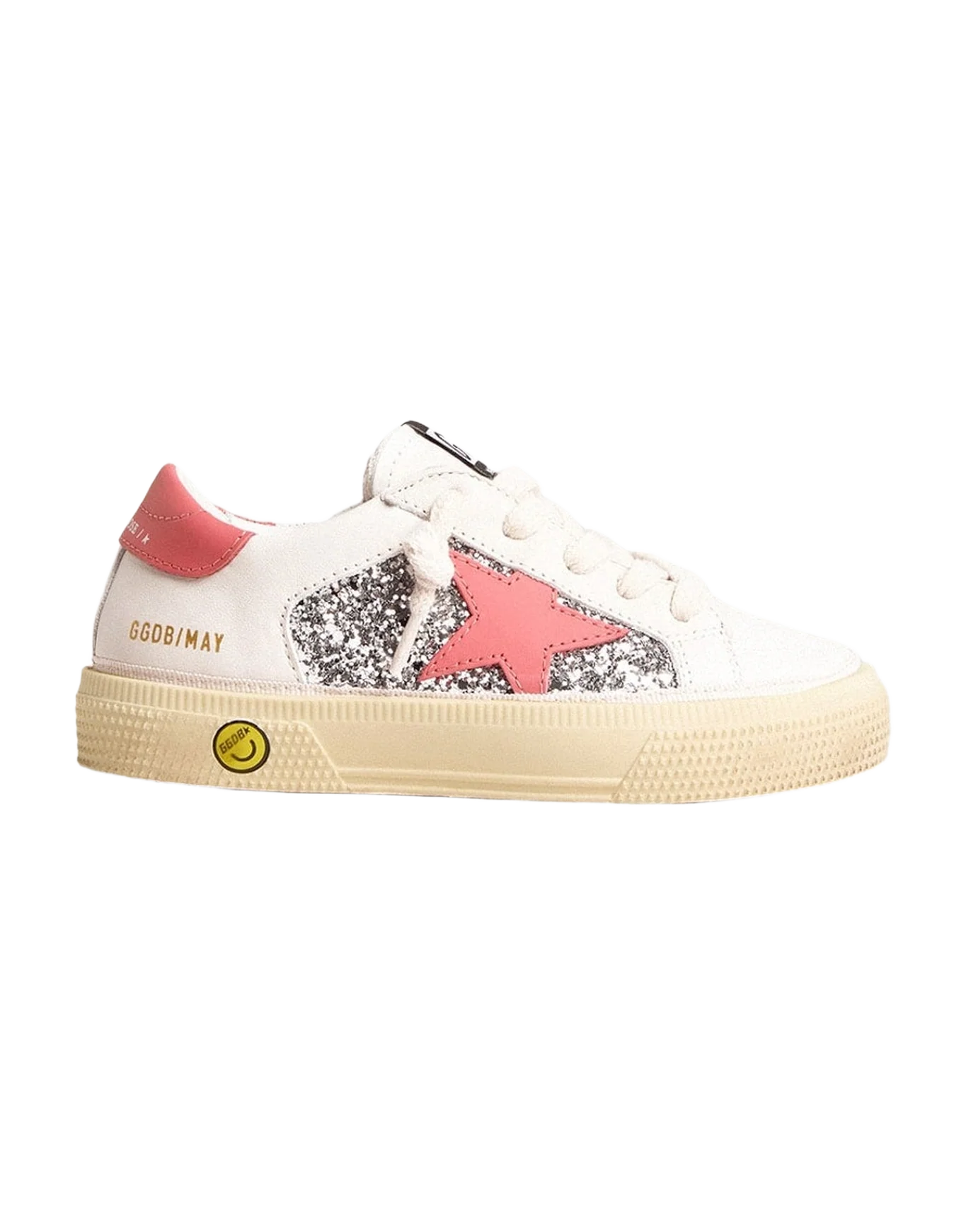 Girl | Young May with Pink Leather Star & Heel Tab | Silver x White x Red (V2) - Image 5