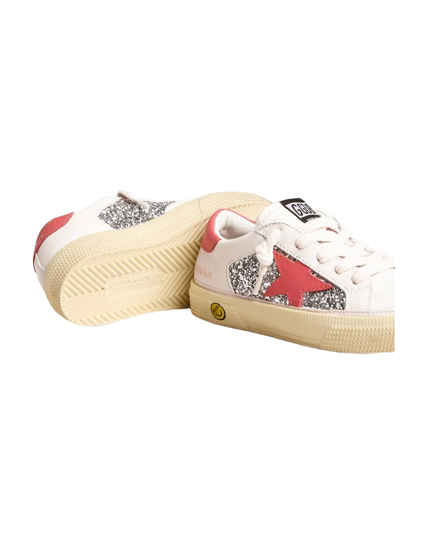 Girl | Young May with Pink Leather Star & Heel Tab | Silver x White x Red (V2) - Image 8