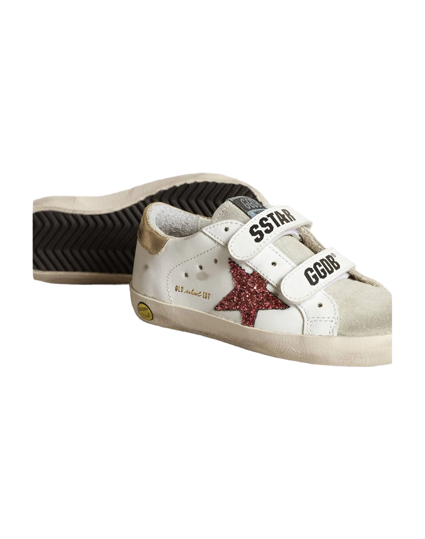 Girl | Young Old School with Glitter Star & Heel Tab | White x Ice x Pink x Platinum (V1) - Image 6