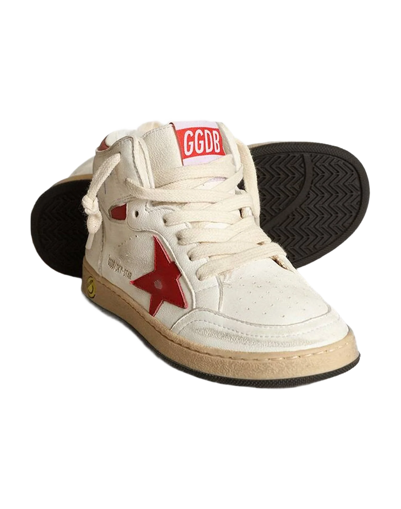 Boy | Young Sky Star Nappa with Star & Heel Tab | White x Red (V2) - Image 3
