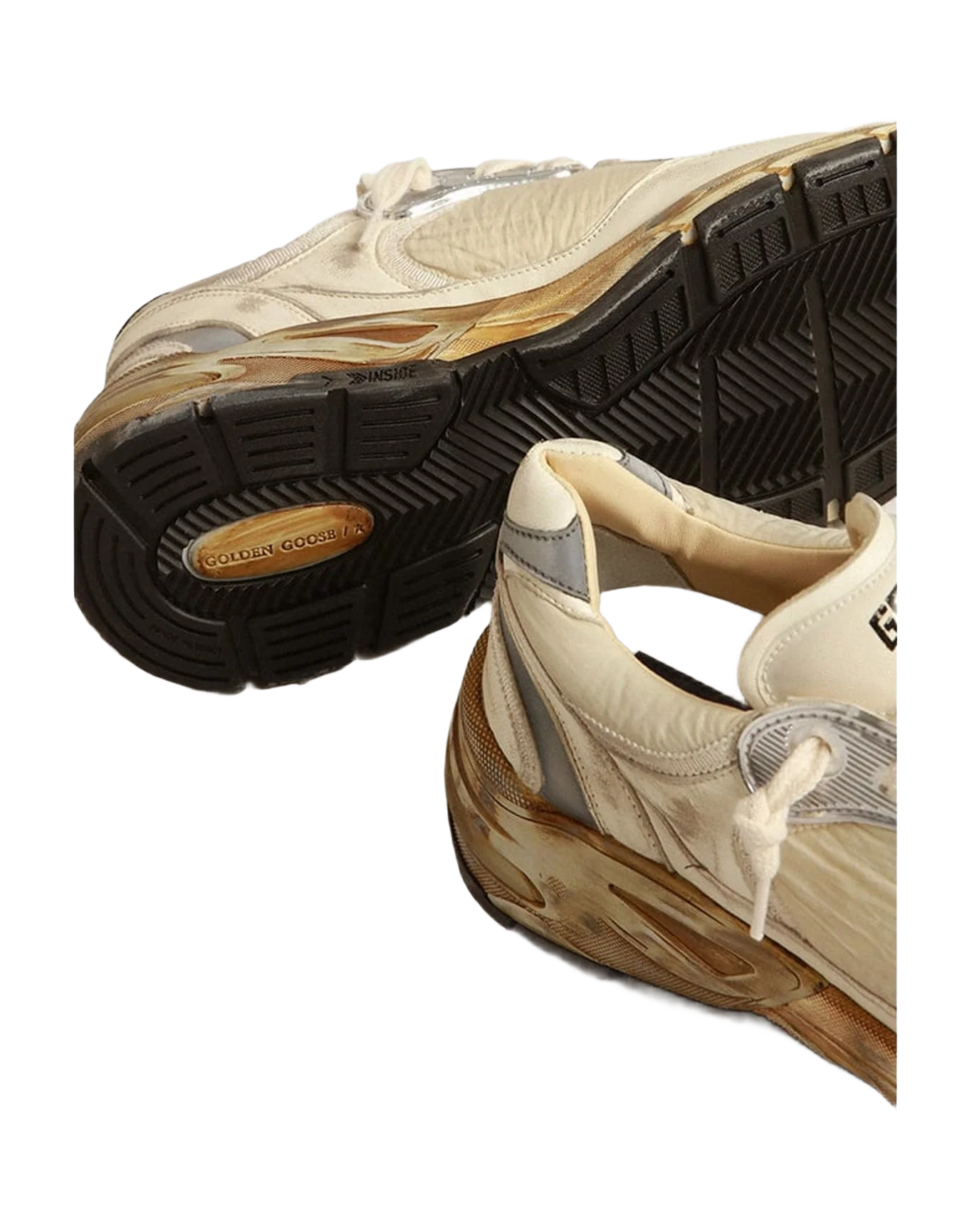 Men | Dad Star Nappa & Nylon with Leather Star | White Beige x White x Silver (V1) - Image 6