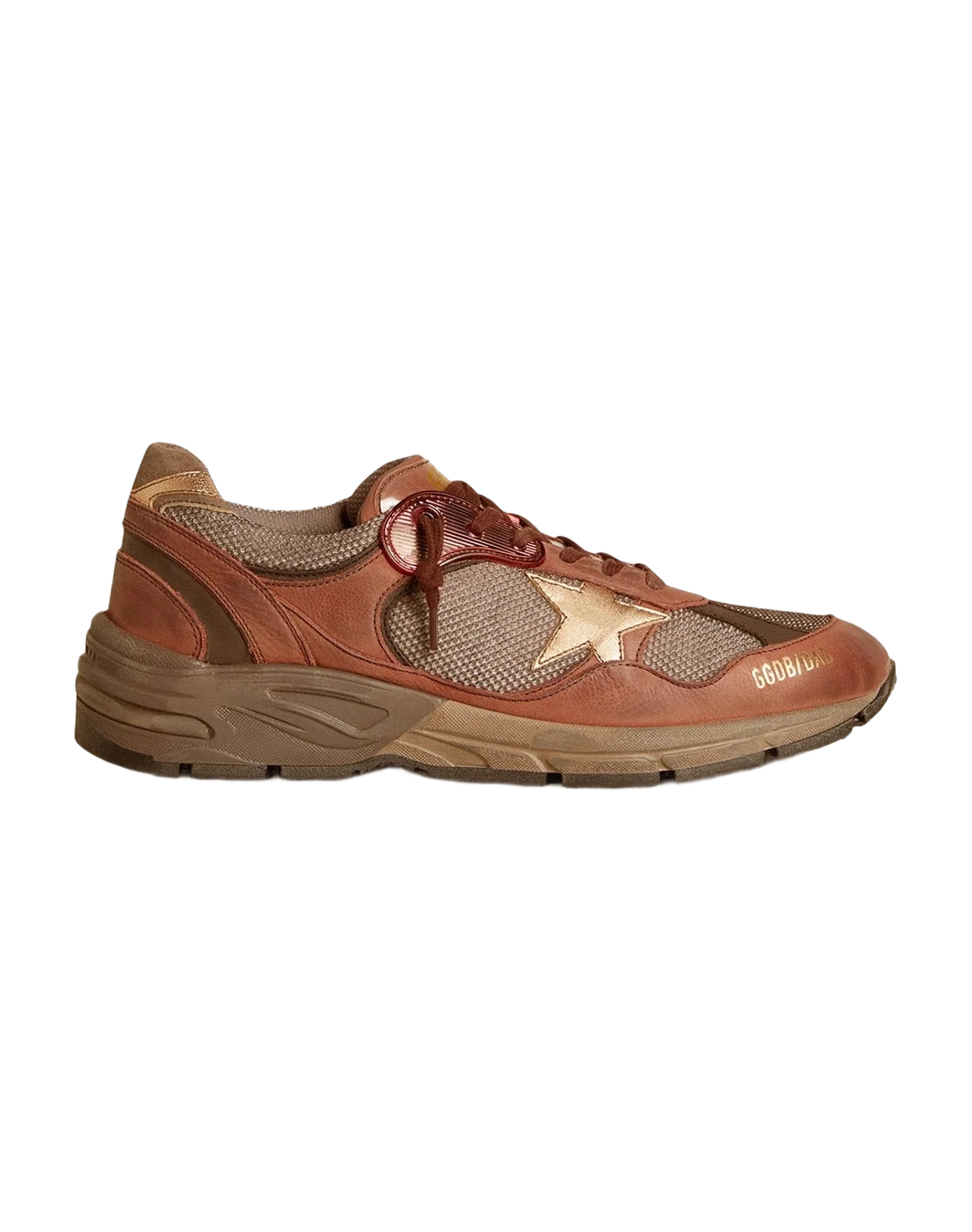Men | Dad Star Nubuck with Gold Leather Star & Suede Heel Tab | Brown x Gray x Rame (V1) - Image 5