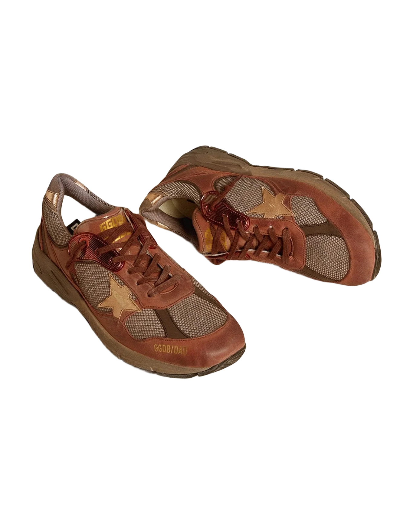 Men | Dad Star Nubuck with Gold Leather Star & Suede Heel Tab | Brown x Gray x Rame (V1) - Image 6