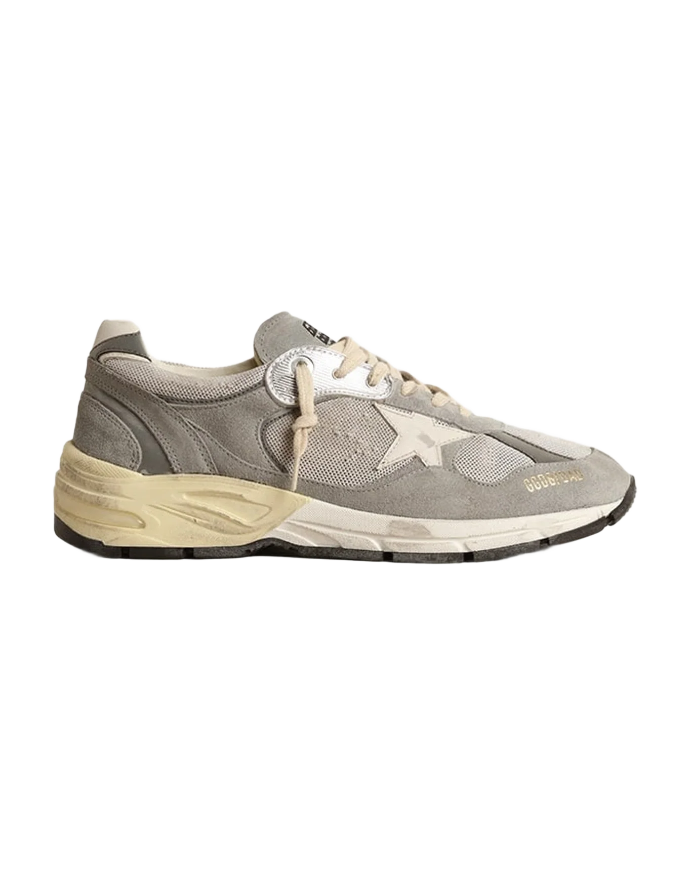 Men | Dad Star Suede & Mesh with Leather Star & Heel Tab | Grey x Silver x White (V1) - Image 3