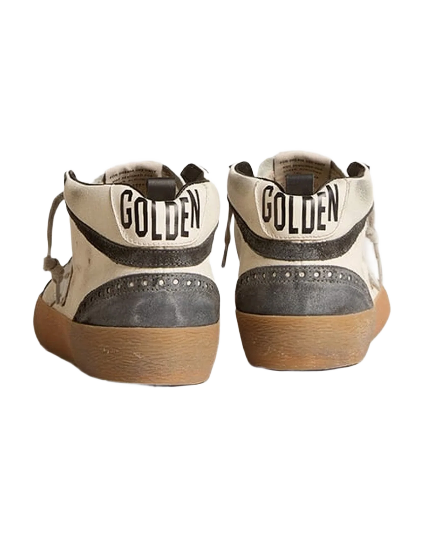 Men | Mid Star Nappa Leather with Leather Star & Suede Flash | White x Black x Silver (V1) - Image 3