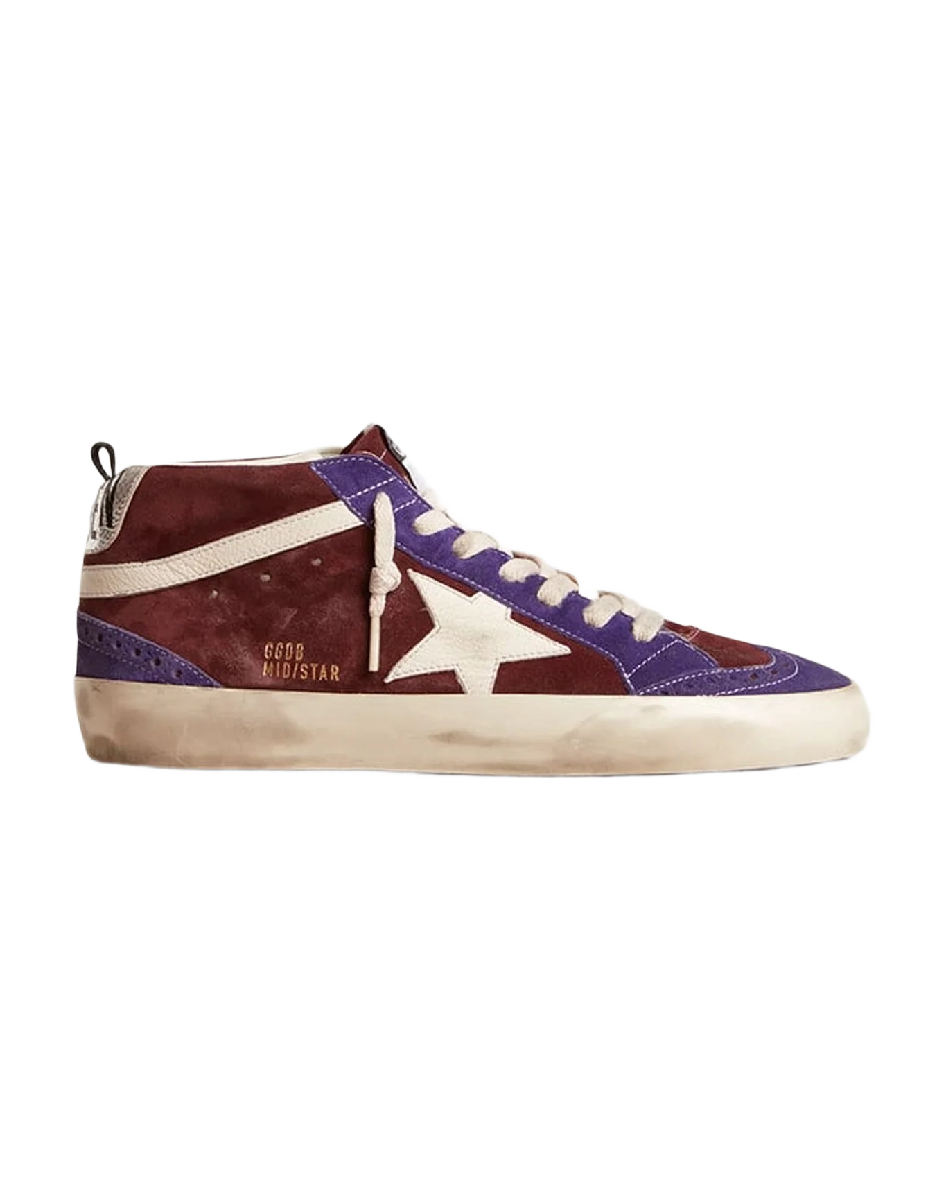 Men | Mid Star Wine Red Suede with Nappa Star & Flash | Merlot x Blue x White (V1)