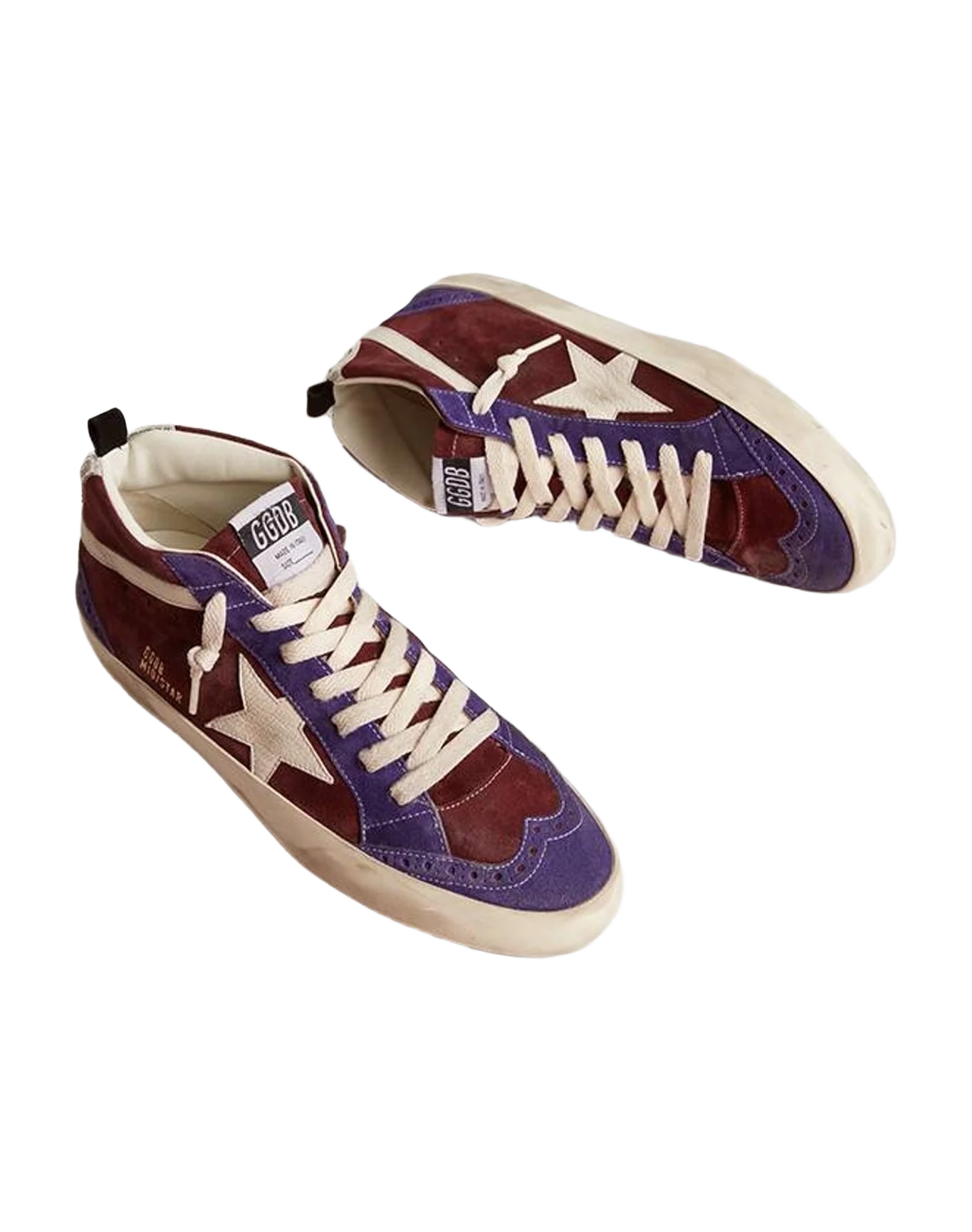 Men | Mid Star Wine Red Suede with Nappa Star & Flash | Merlot x Blue x White (V1) - Image 6