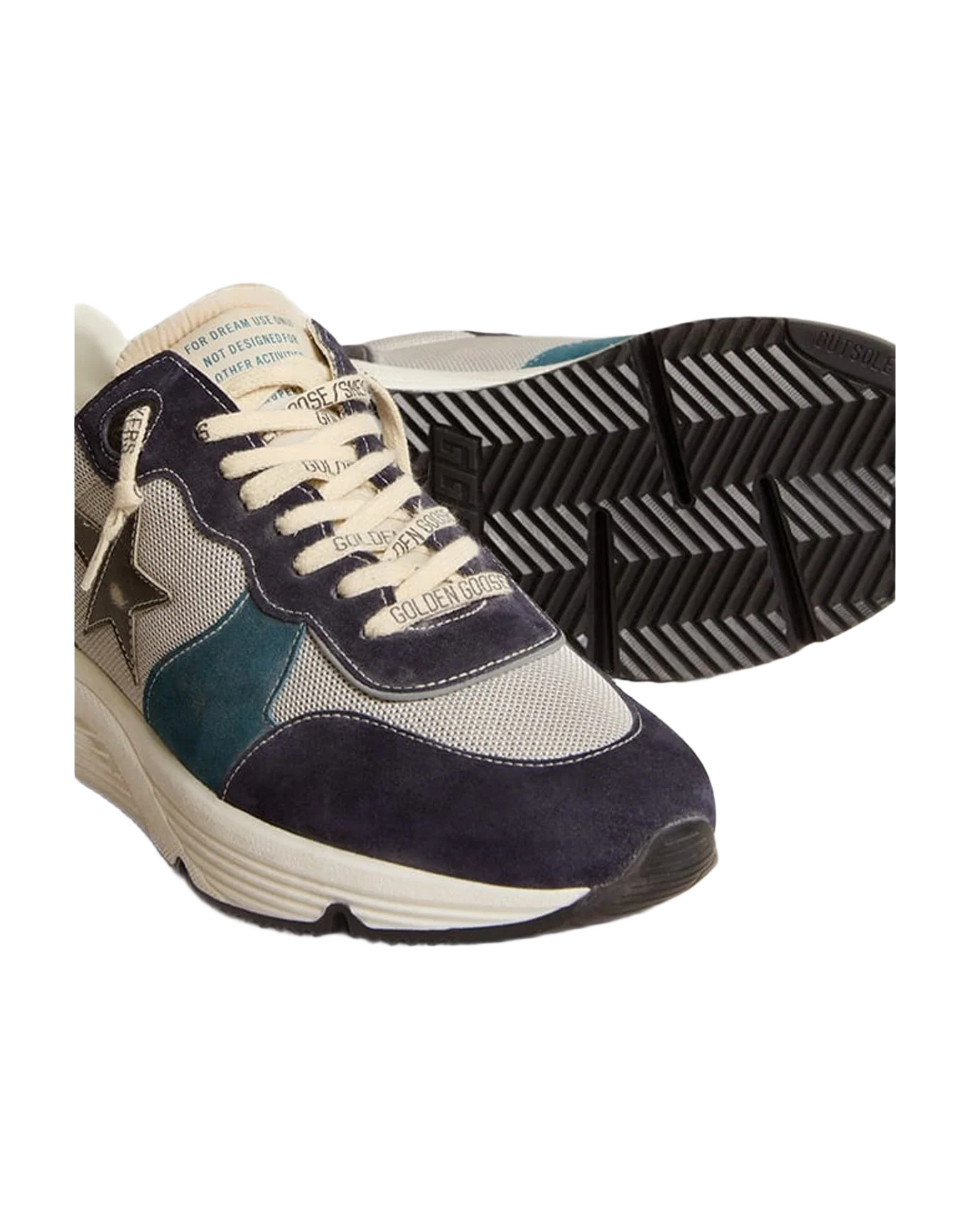 Men | Running Sole with Suede Inserts & Leather Star | White x Bluette x Storm Blue x Black (V2) - Image 2