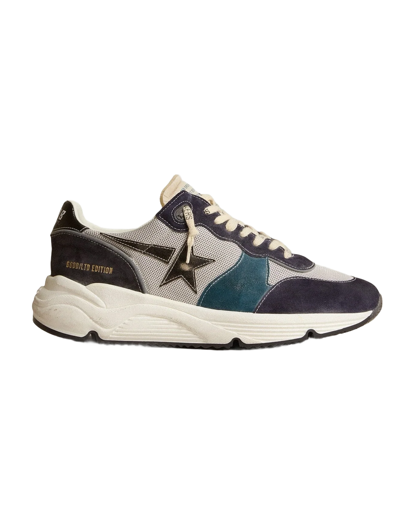 Men | Running Sole with Suede Inserts & Leather Star | White x Bluette x Storm Blue x Black (V2) - Image 3