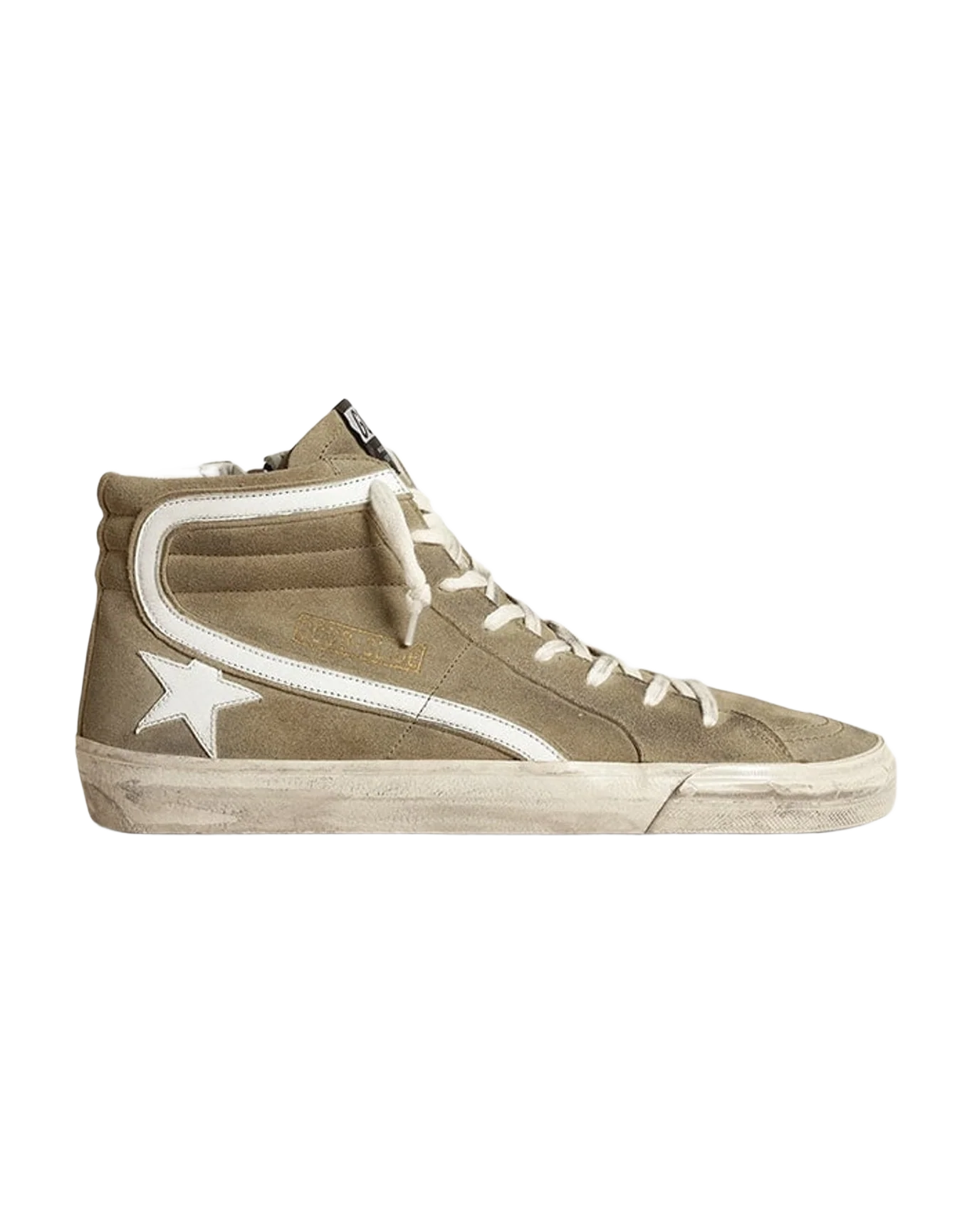 Men | Slide Military Suede with Star & Flash | Light Green x White (V1) - Image 2