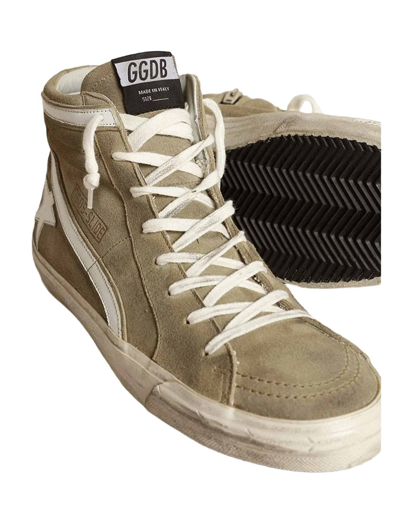 Men | Slide Military Suede with Star & Flash | Light Green x White (V1) - Image 6