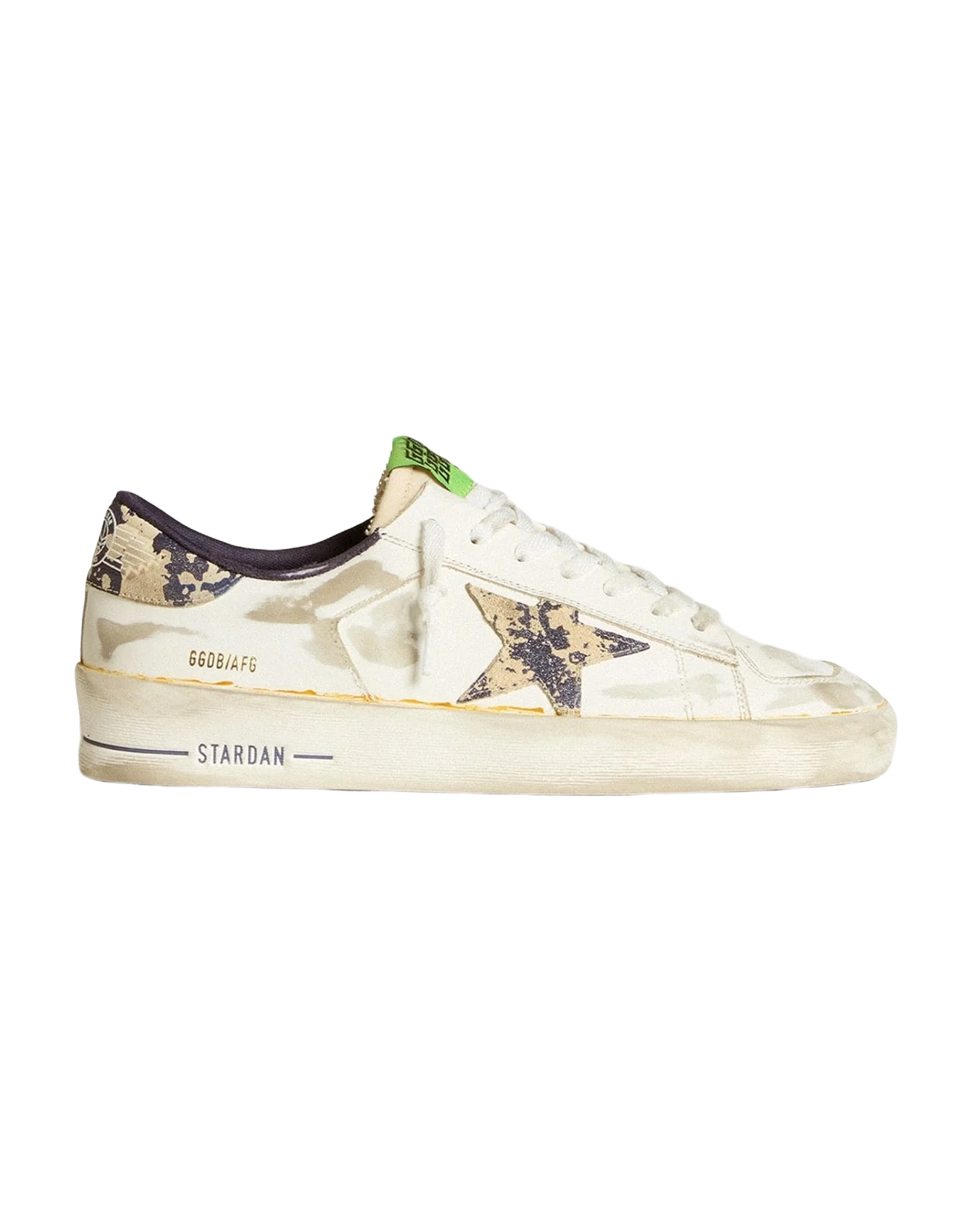 Men | Stardan Lab Leather with A Camouflage Star & Heel Tab | White x Milk x Blue (V2) - Image 2