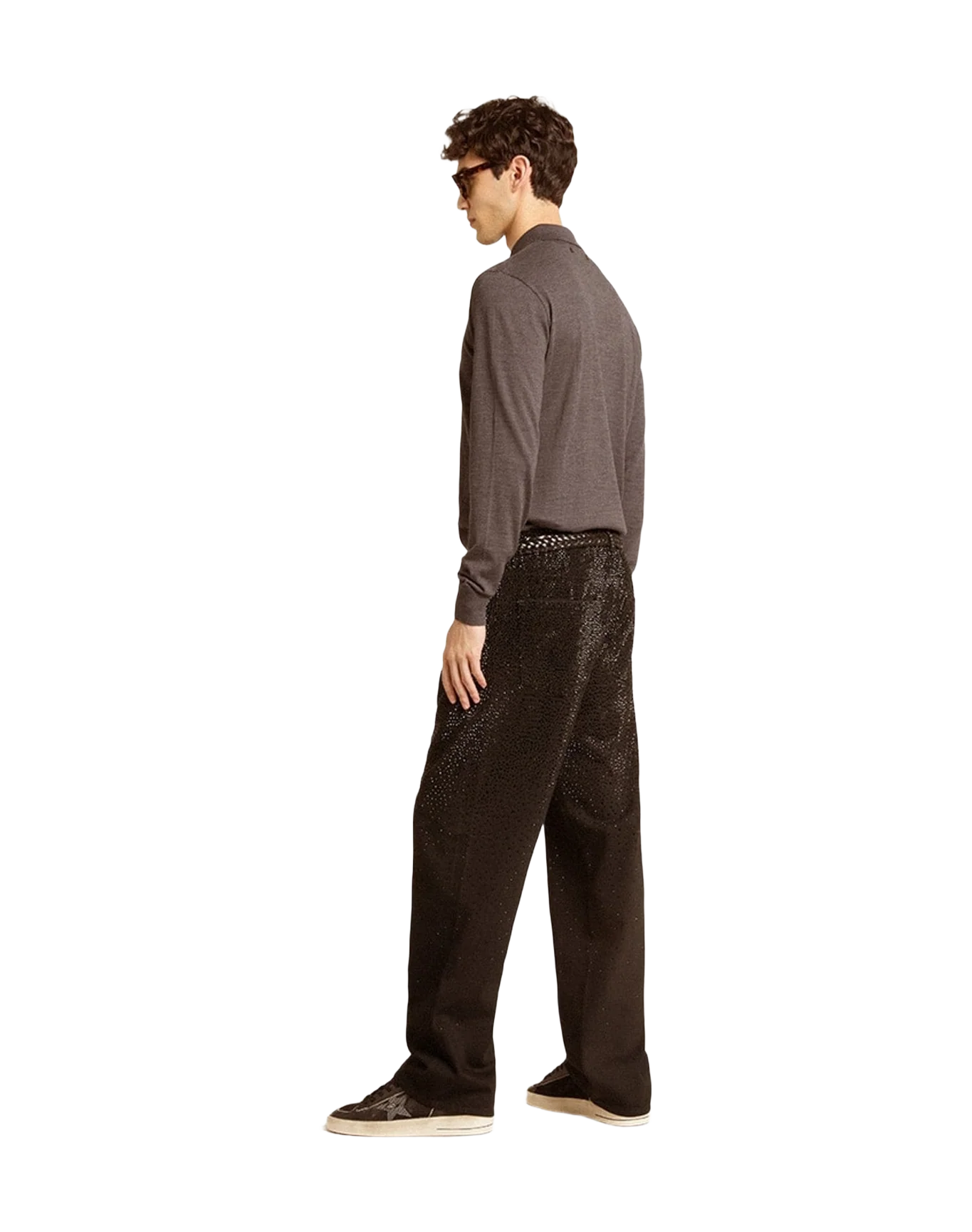 Men | Stardan Nubuck & Mesh with Gray Leather Star & Heel Tab | White x Black (V1) - Image 4