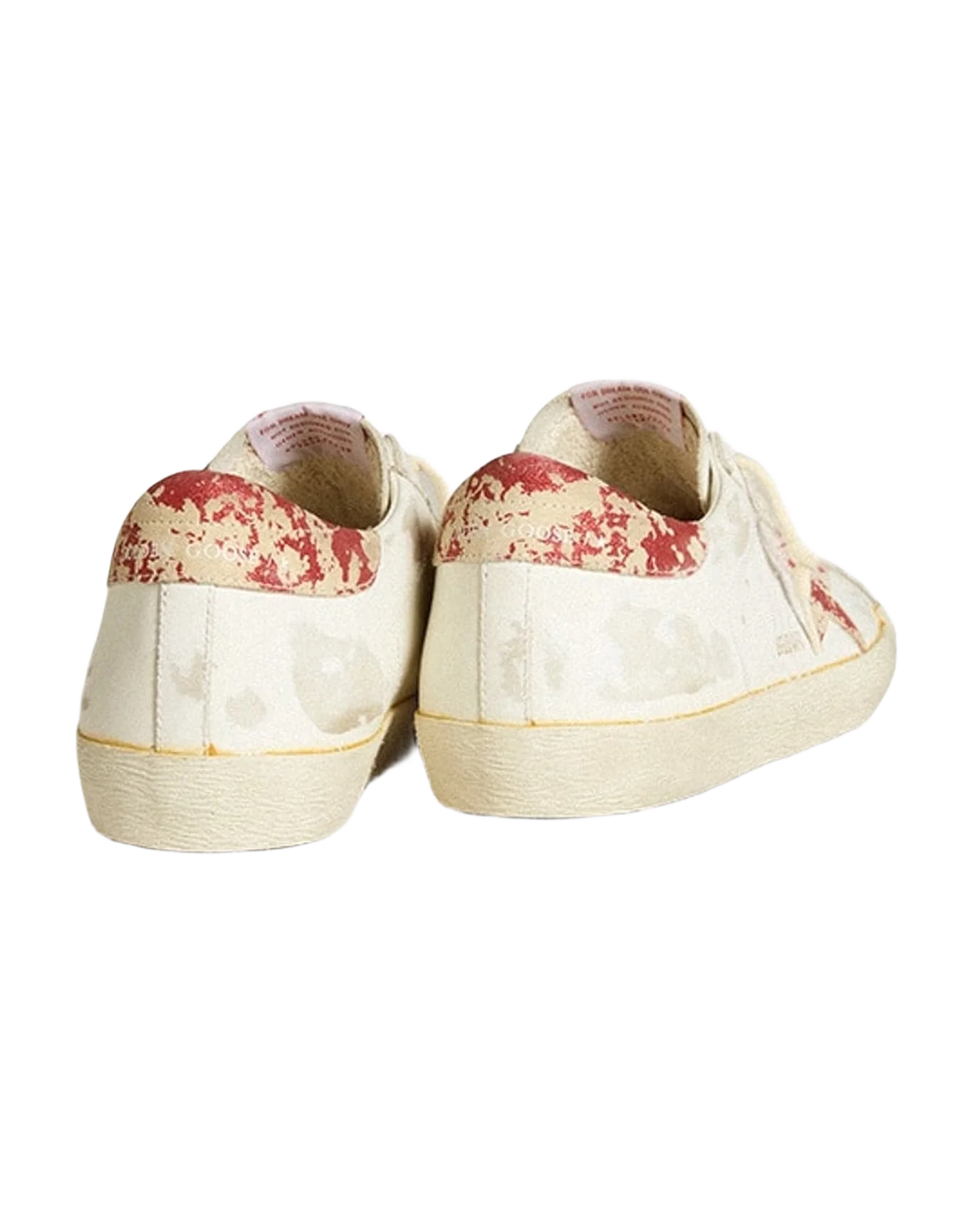 Men | Super-Star Lab with Rust Effect Star & Heel Tab | White x Milk x Red (V2)