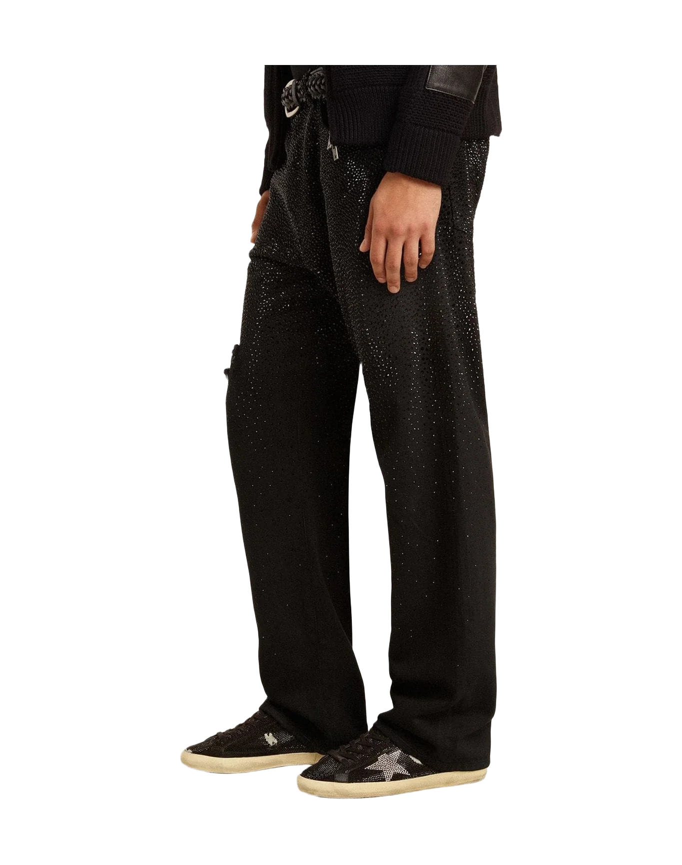 Men | Super-Star Suede & Swarovski Crystals with Silver Star | Black x Crystal (V2) - Image 7