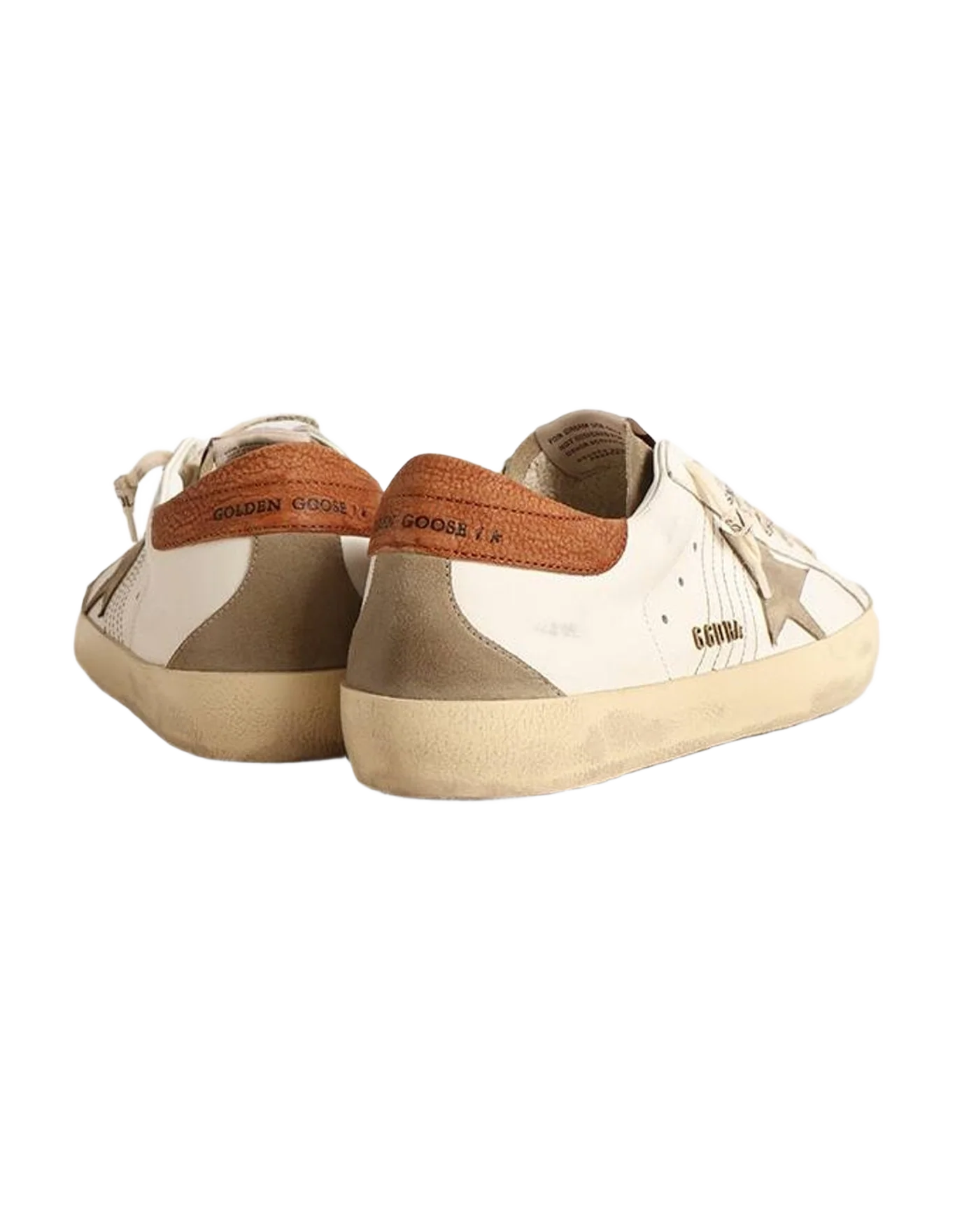 Men | Super-Star with Suede Star & Leather Heel Tab | White x Taupe x Brown (V1) - Image 4