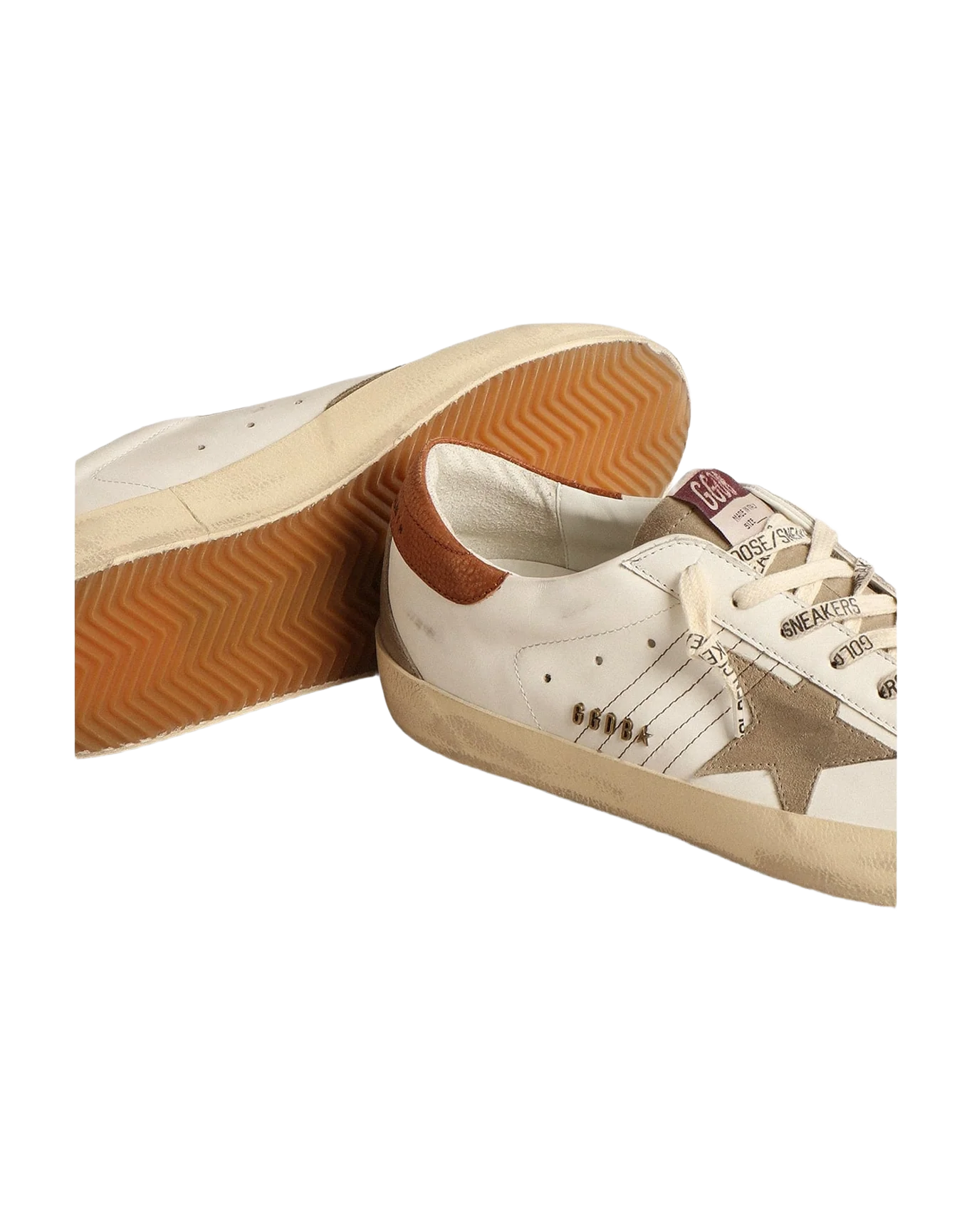 Men | Super-Star with Suede Star & Leather Heel Tab | White x Taupe x Brown (V1) - Image 7