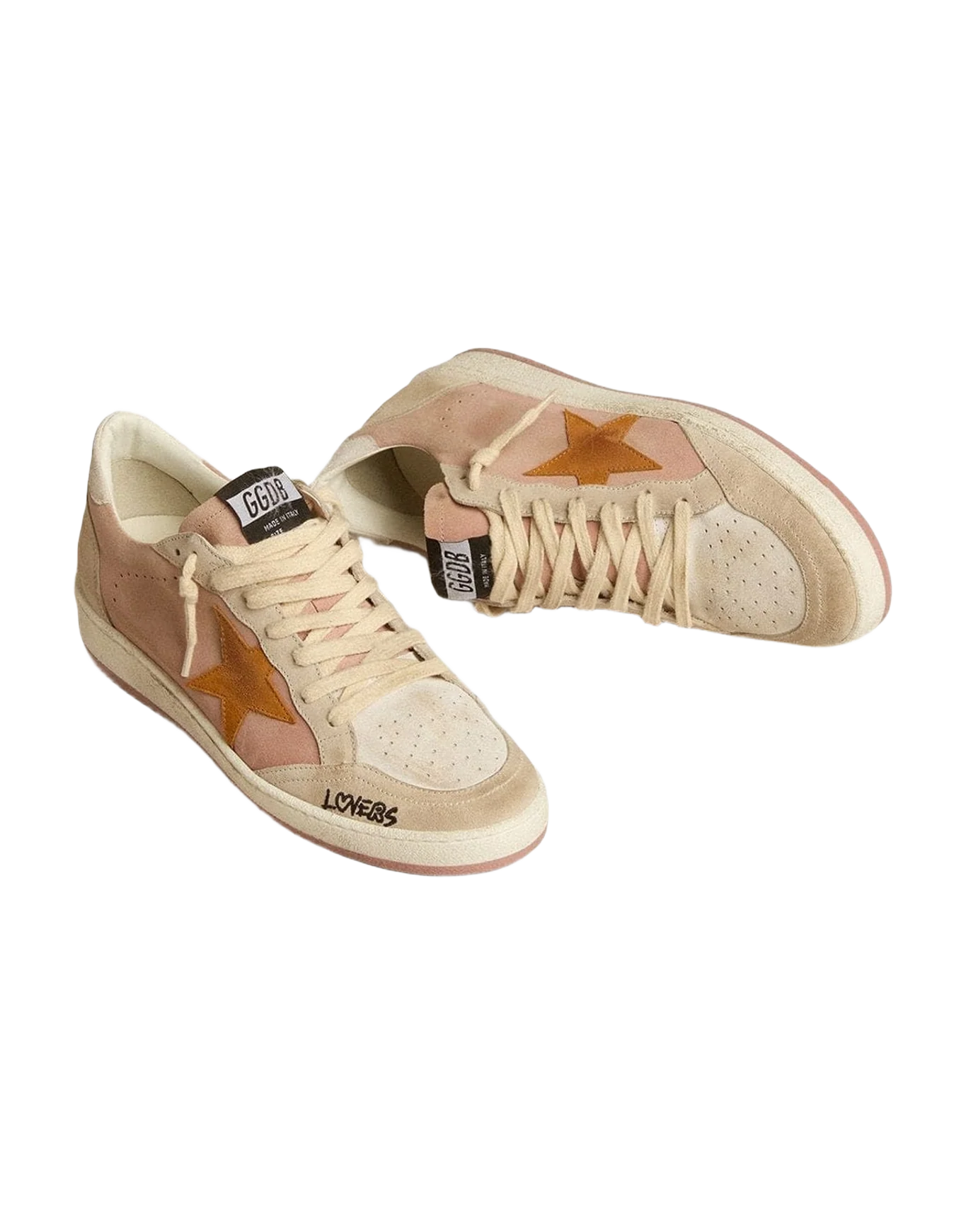 Women | Ball Star Suede with Orange Star & Silver Metallic Heel Tab | Ash Rose x White x Grey x Cathay Spice (V1) - Image 3