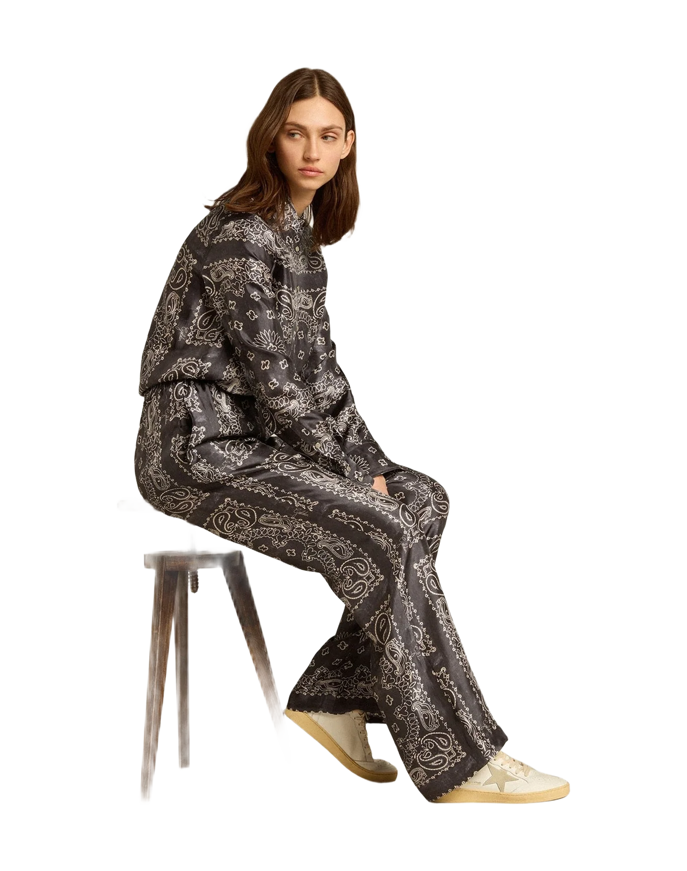 Women | Ball Star with Suede Star & Metallic Leather Heel Tab | White x Ice x Silver (V1) - Image 2