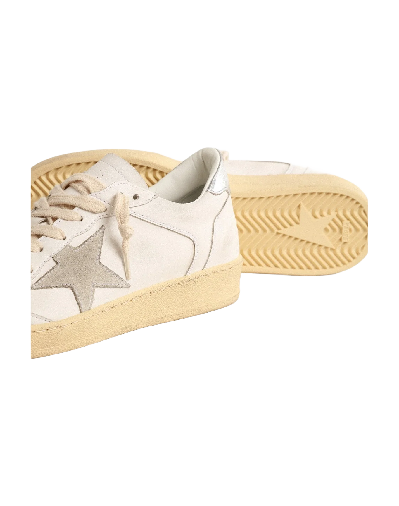 Women | Ball Star with Suede Star & Metallic Leather Heel Tab | White x Ice x Silver (V2)
