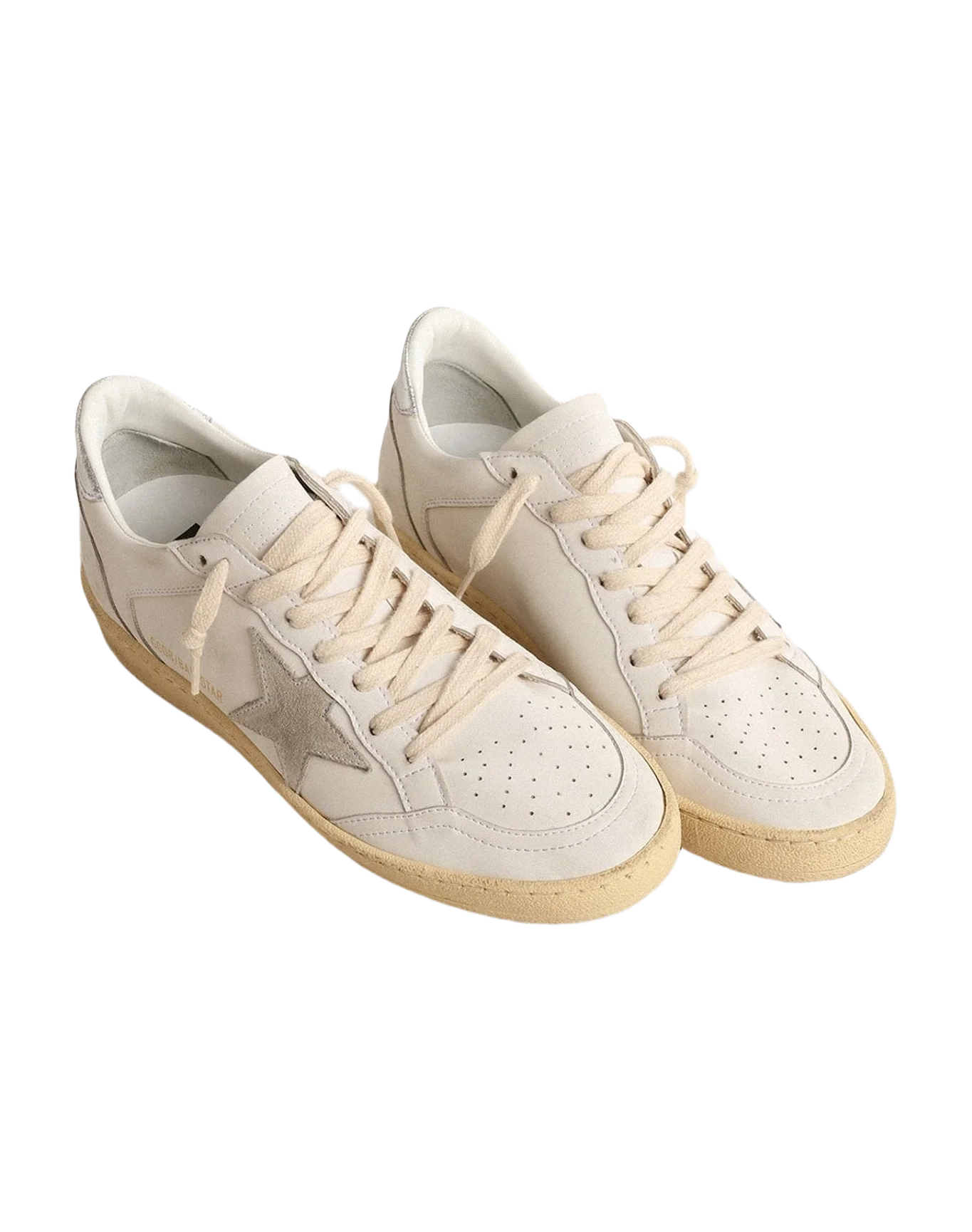 Women | Ball Star with Suede Star & Metallic Leather Heel Tab | White x Ice x Silver (V2) - Image 5