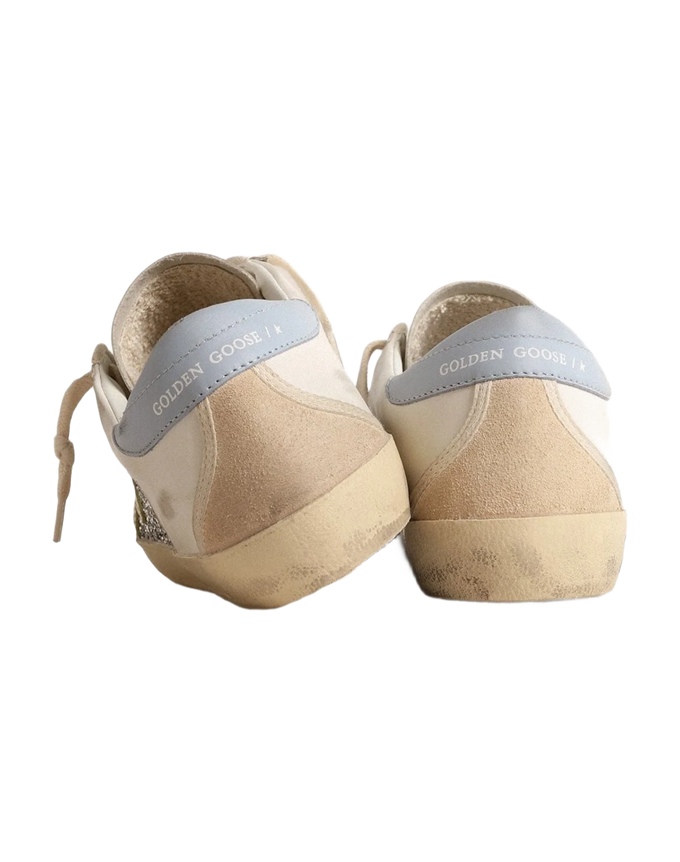 Women | Bio Based Super-Star with Glitter & Leather Star | Silver x White x Light Yellow x Powder Blu x Beige (V1) - Image 2