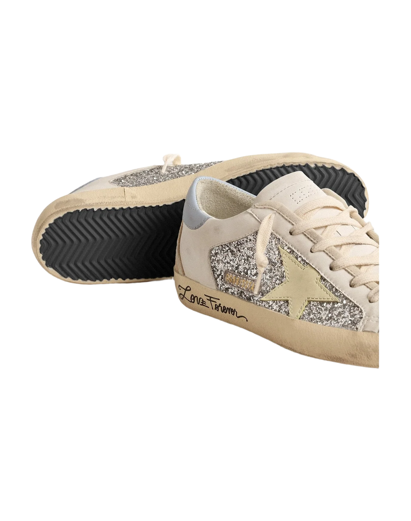 Women | Bio Based Super-Star with Glitter & Leather Star | Silver x White x Light Yellow x Powder Blu x Beige (V1) - Image 4
