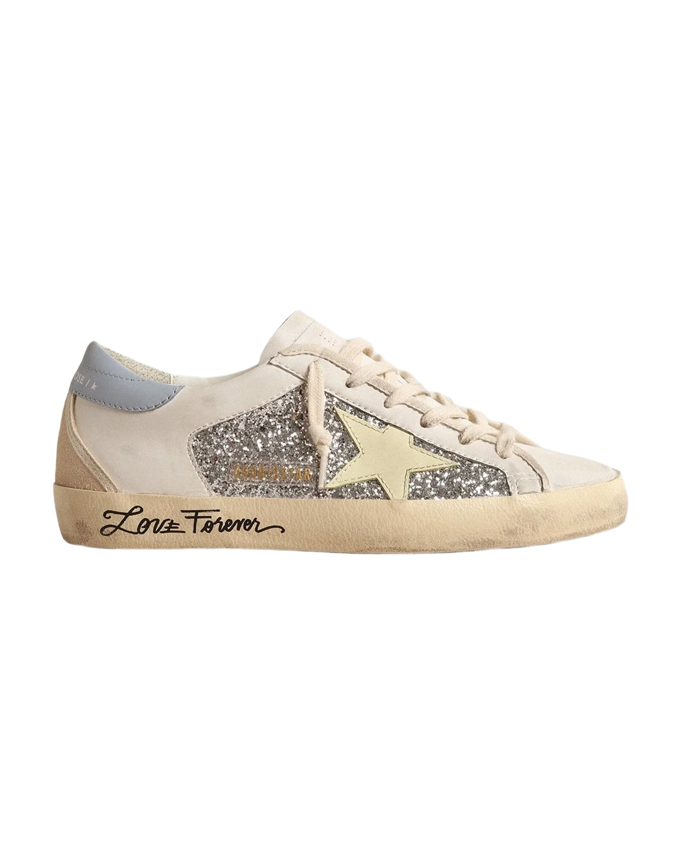 Women | Bio Based Super-Star with Glitter & Leather Star | Silver x White x Light Yellow x Powder Blu x Beige (V1) - Image 8